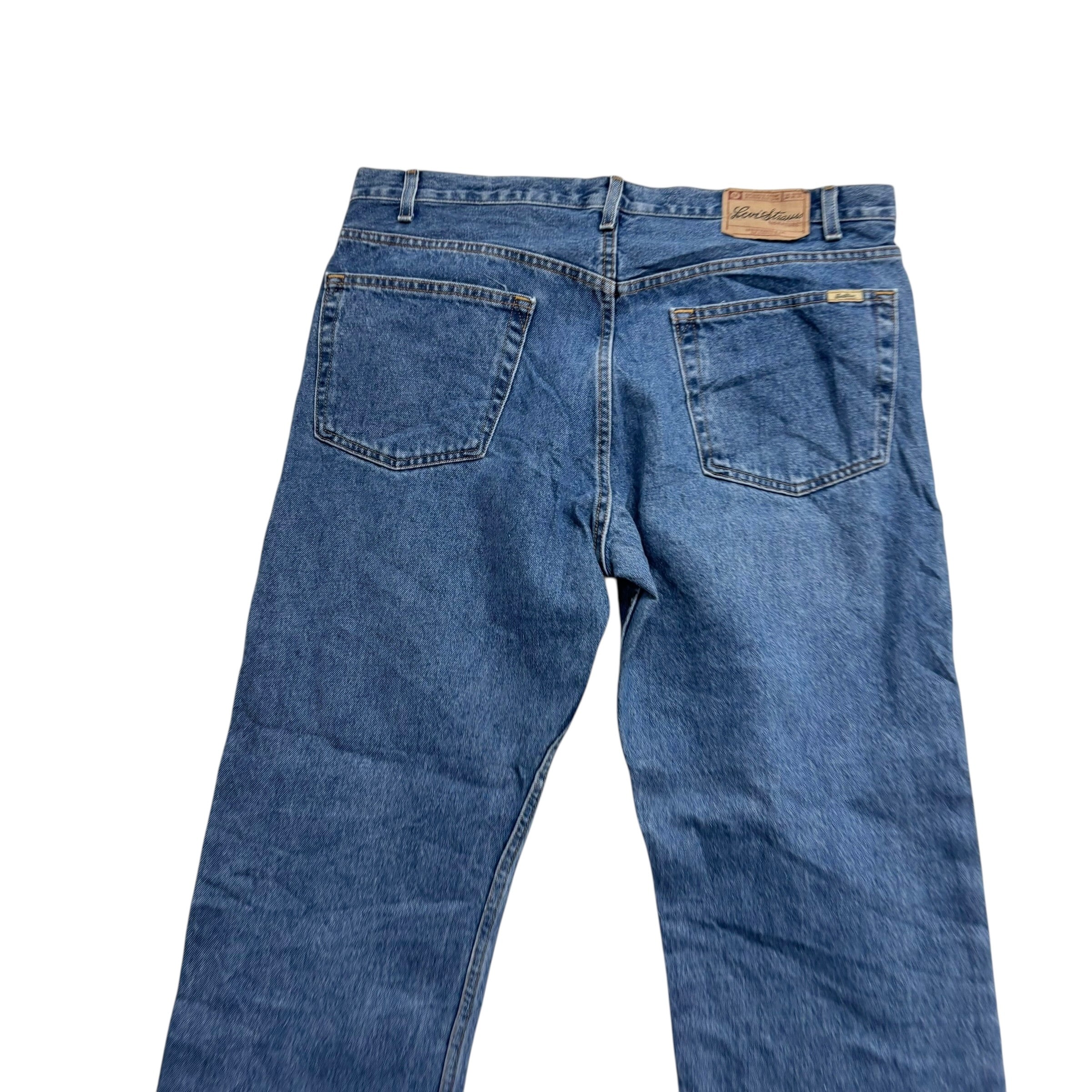 Levis Signature Jeans W40 L30 Mens Mid Blue Relaxed Straight Vintage Denim (E)