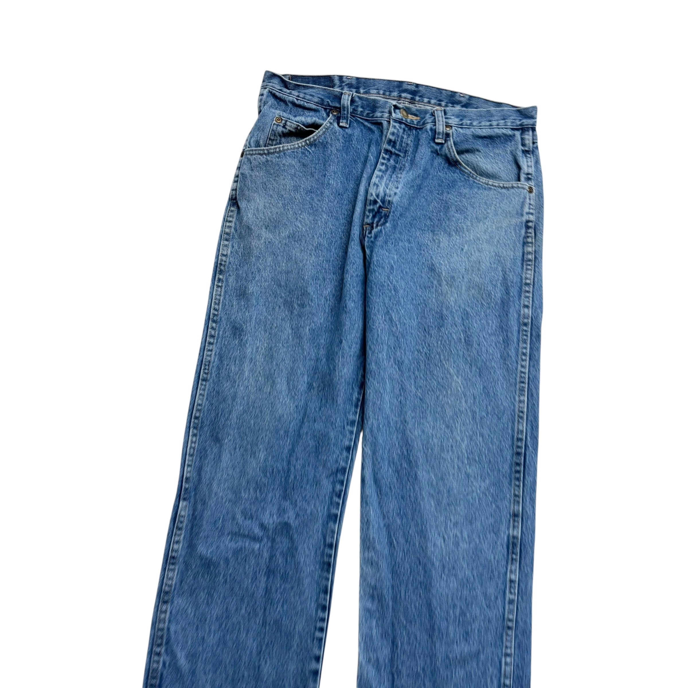 Wrangler Jeans W34 L34 Mens Mid Blue Regular Straight Fit Denim