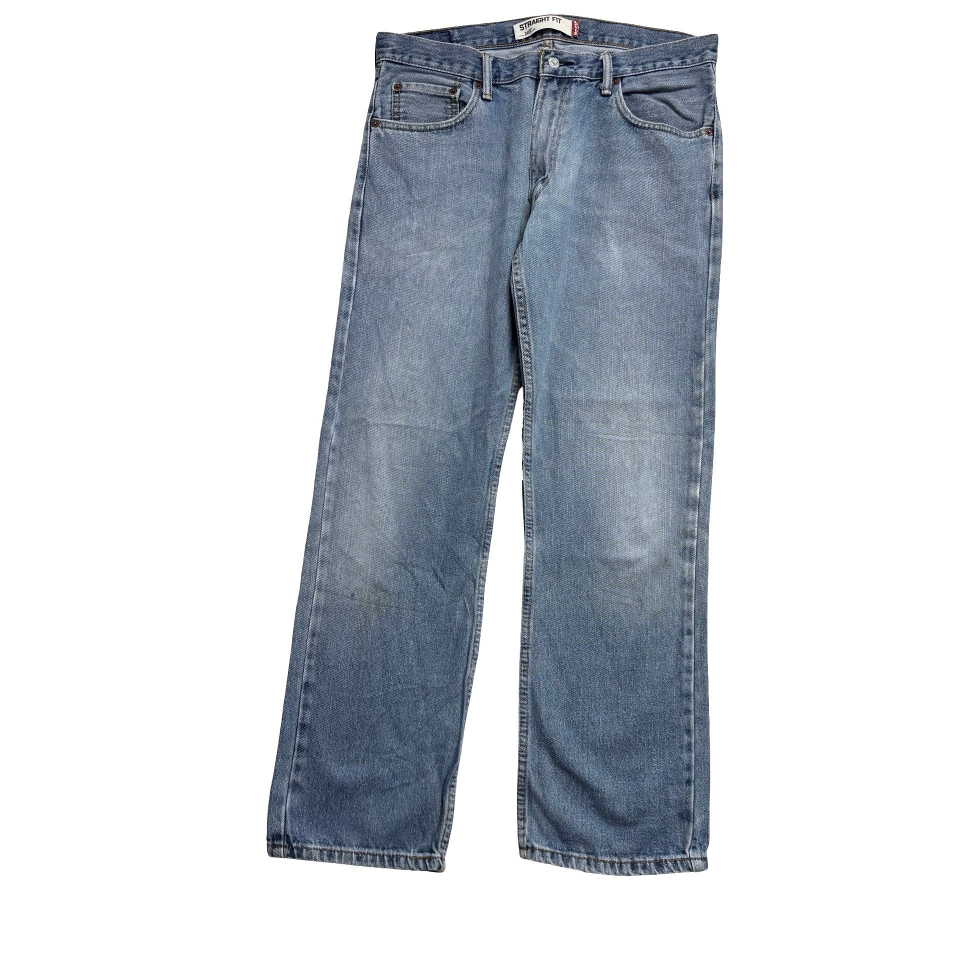 Levis 505 Jeans W34 L30 Mens Light Blue Regular Straight Fit Vintage Denim