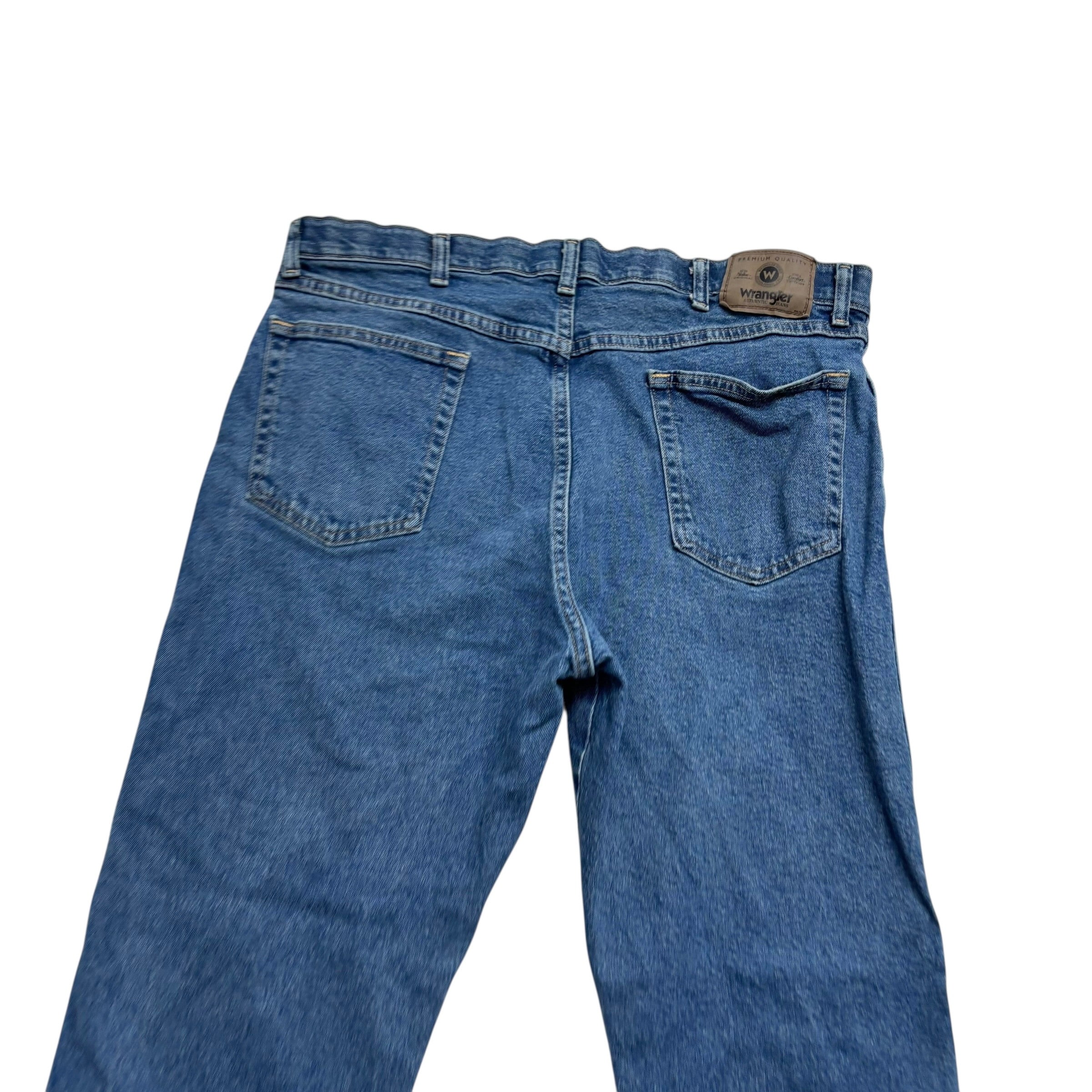 Wrangler Jeans W38 L29 Mens Mid Blue Regular Straight Fit Stretch Denim