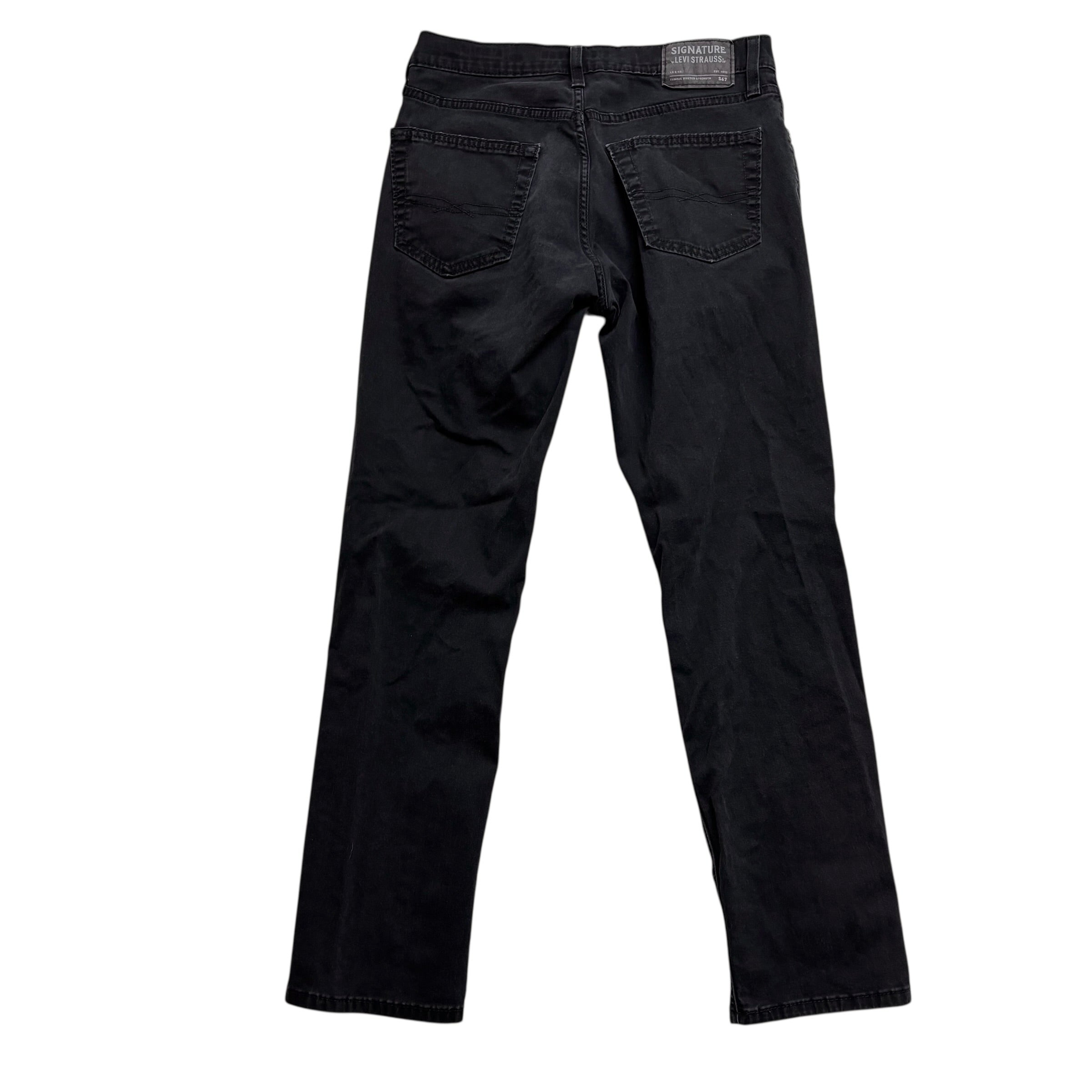 Levis Signature Trousers W30 L30 Mens Black Athletic Fit Stretch Pants