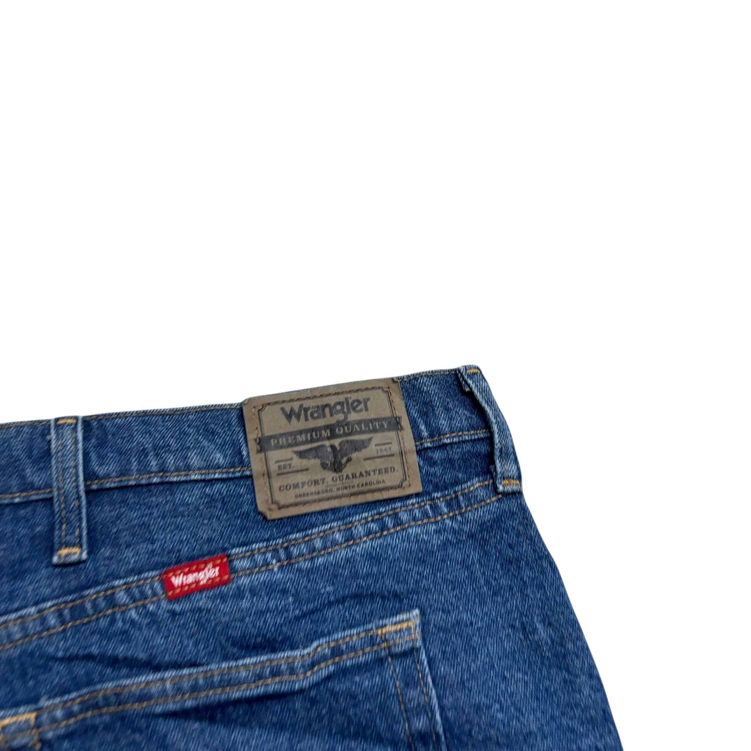 Wrangler Baggy Jorts W48 Mens Denim Shorts Mid Blue Relaxed Fit Stretch (E)