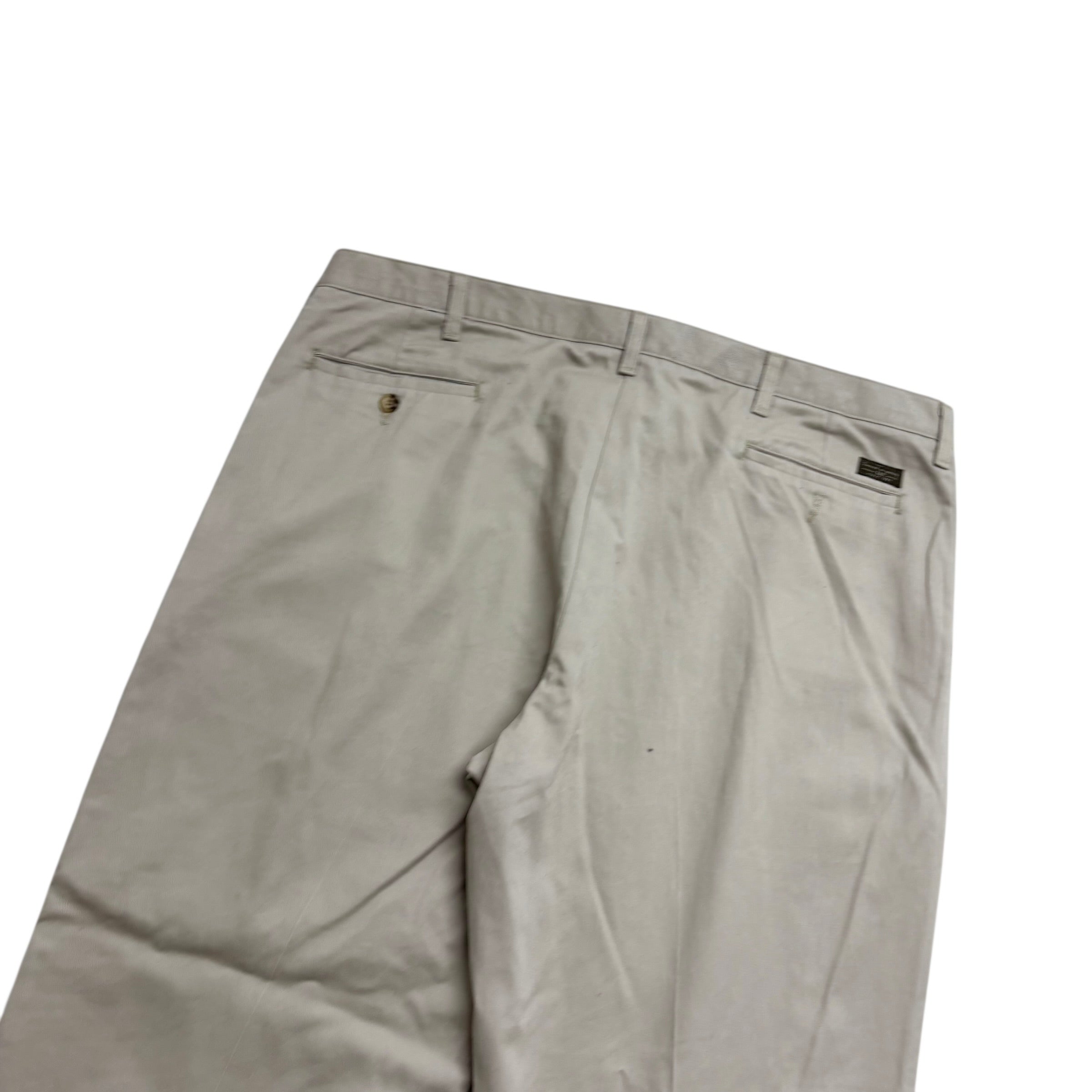 Lee Pleated Trousers W42 L30 Mens Beige Relaxed Straight Fit Vintage Pants
