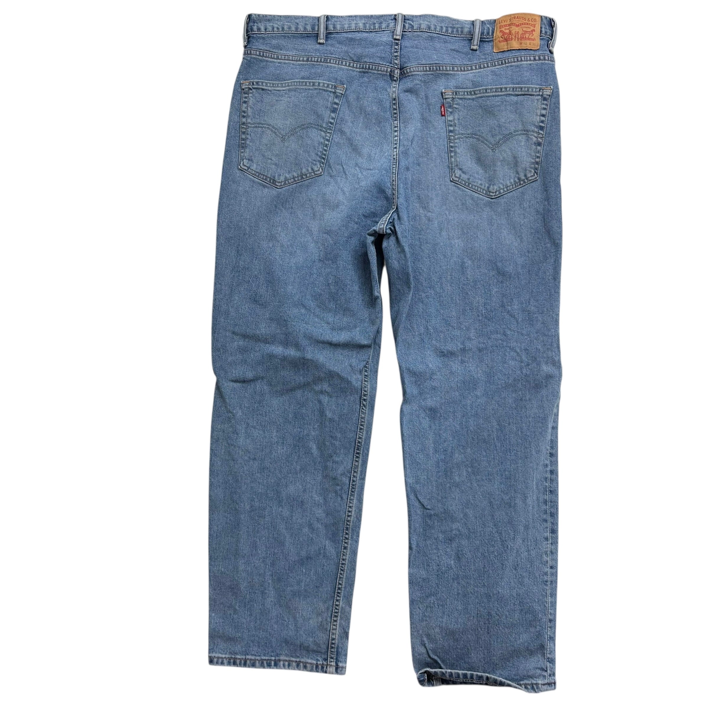 Levis 550 Jeans W42 L30 Mens Mid Blue Relaxed Straight Fit Stretch Denim (F)