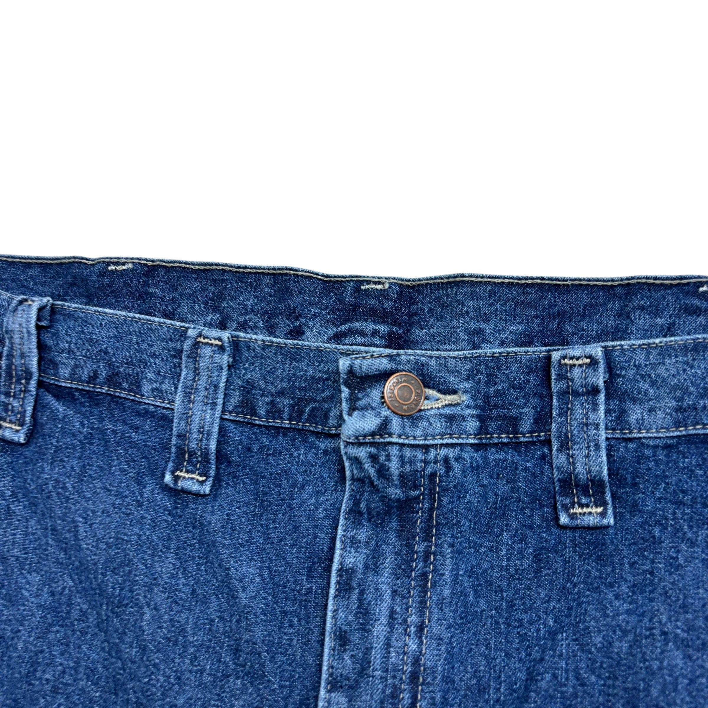 Wrangler Jorts W48 Mens Mid Blue Denim Shorts Baggy Relaxed Carpenter (E)