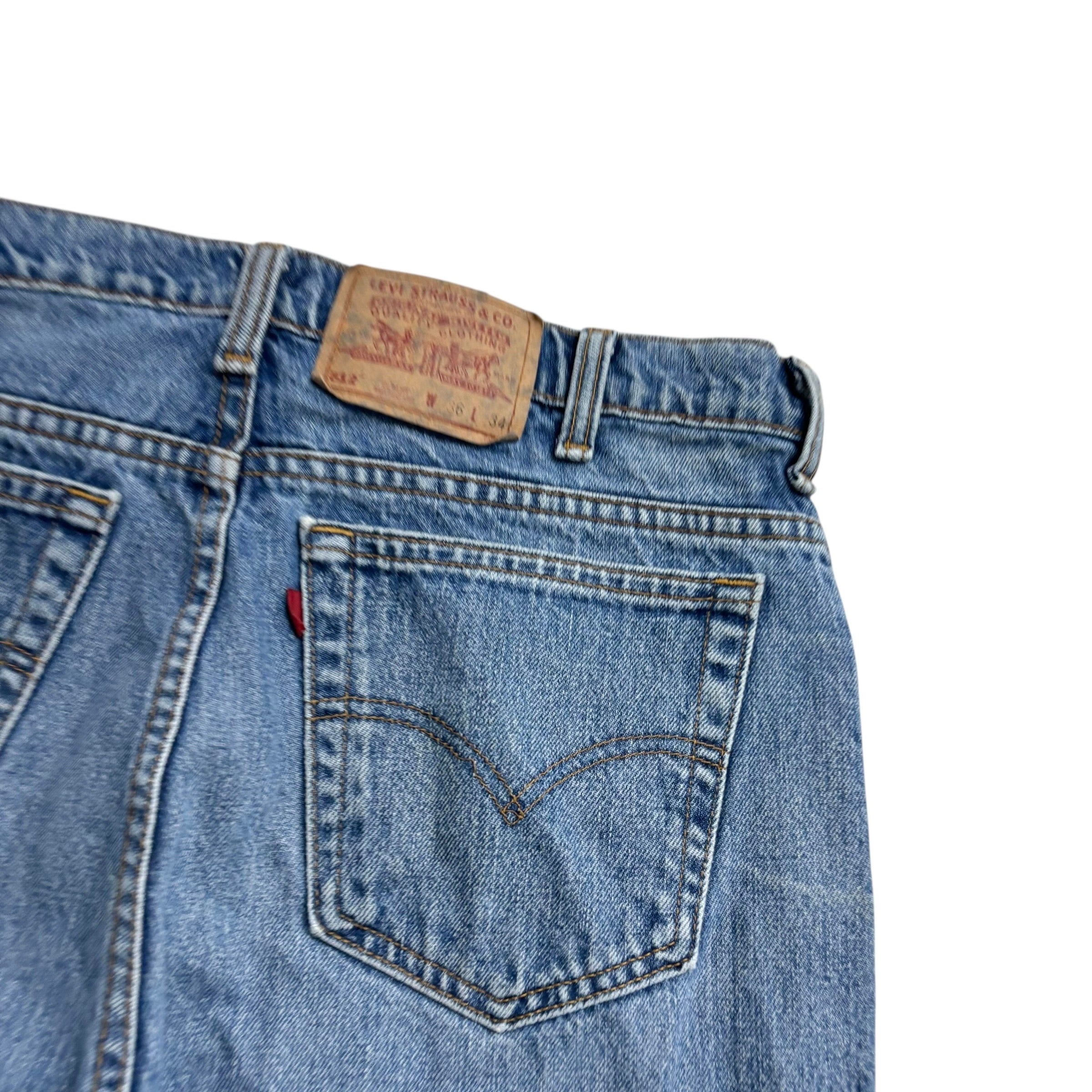 Levis 512 Jeans W35 L32 Mens Mid Blue Slim Tapered Fit Stretch Vintage Denim (F)