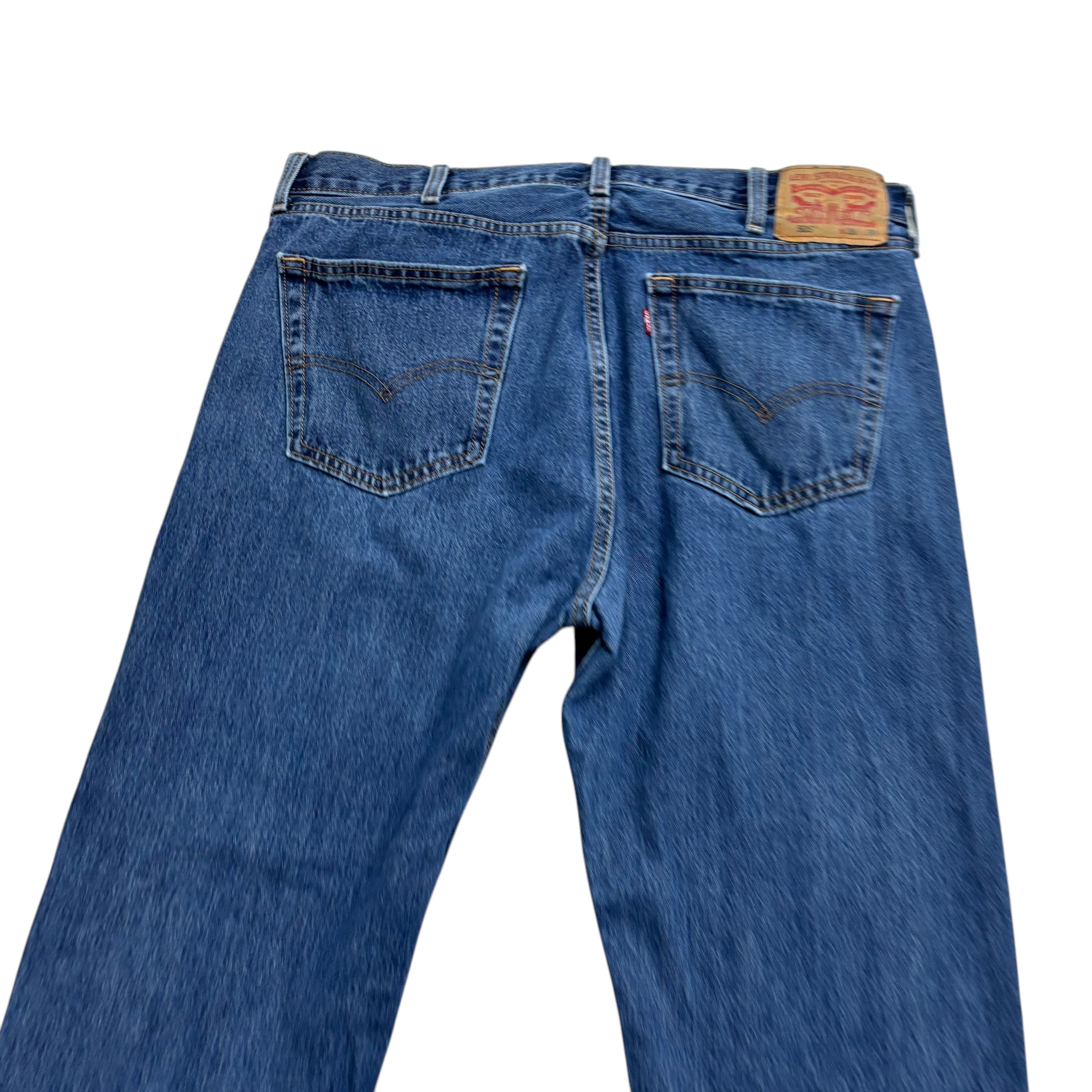 Levis 505 Jeans W38 L29 Mens Mid Blue Regular Straight Fit Denim (E)
