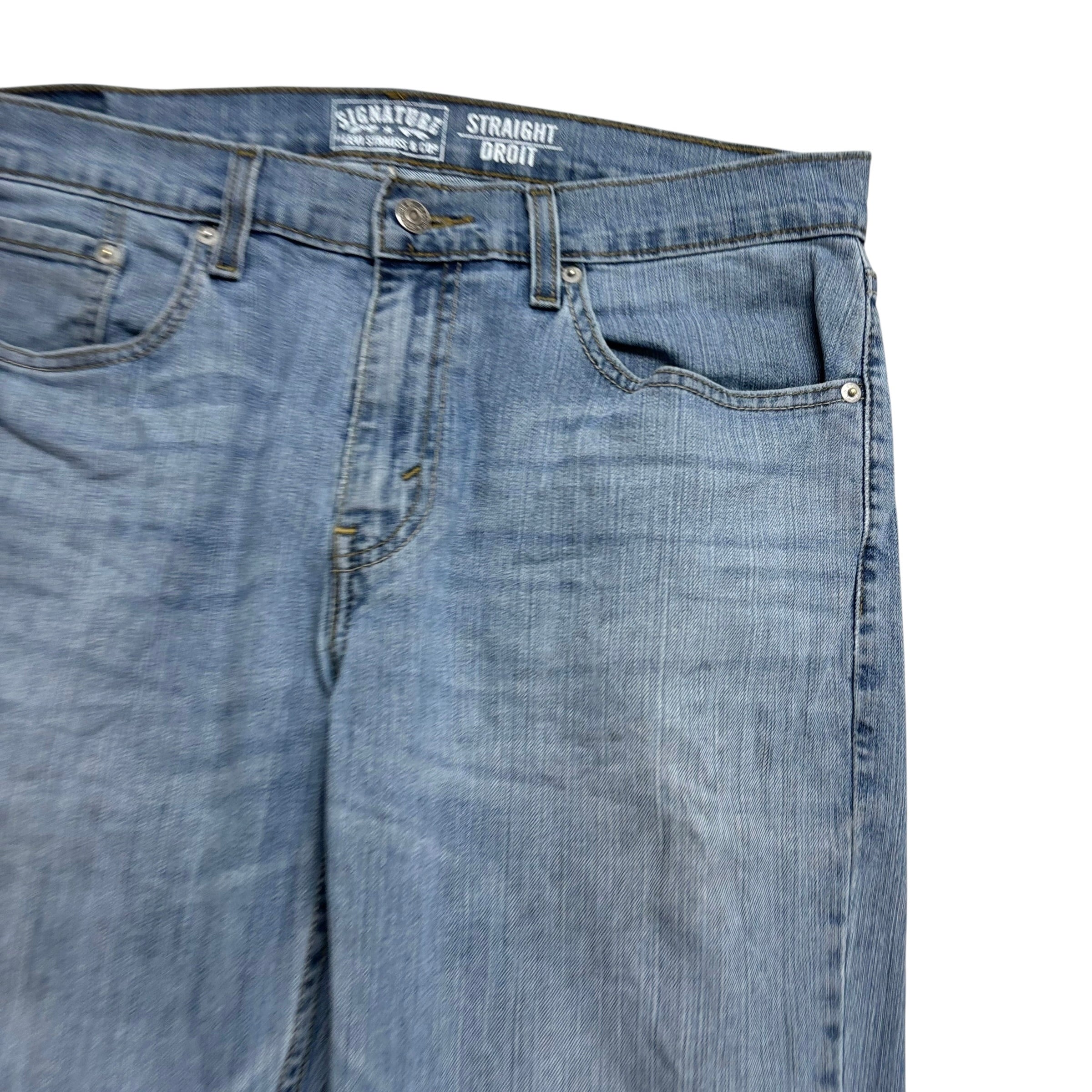 Levis Signature Jeans W34 L34 Mens Mid Blue Regular Straight Fit Denim