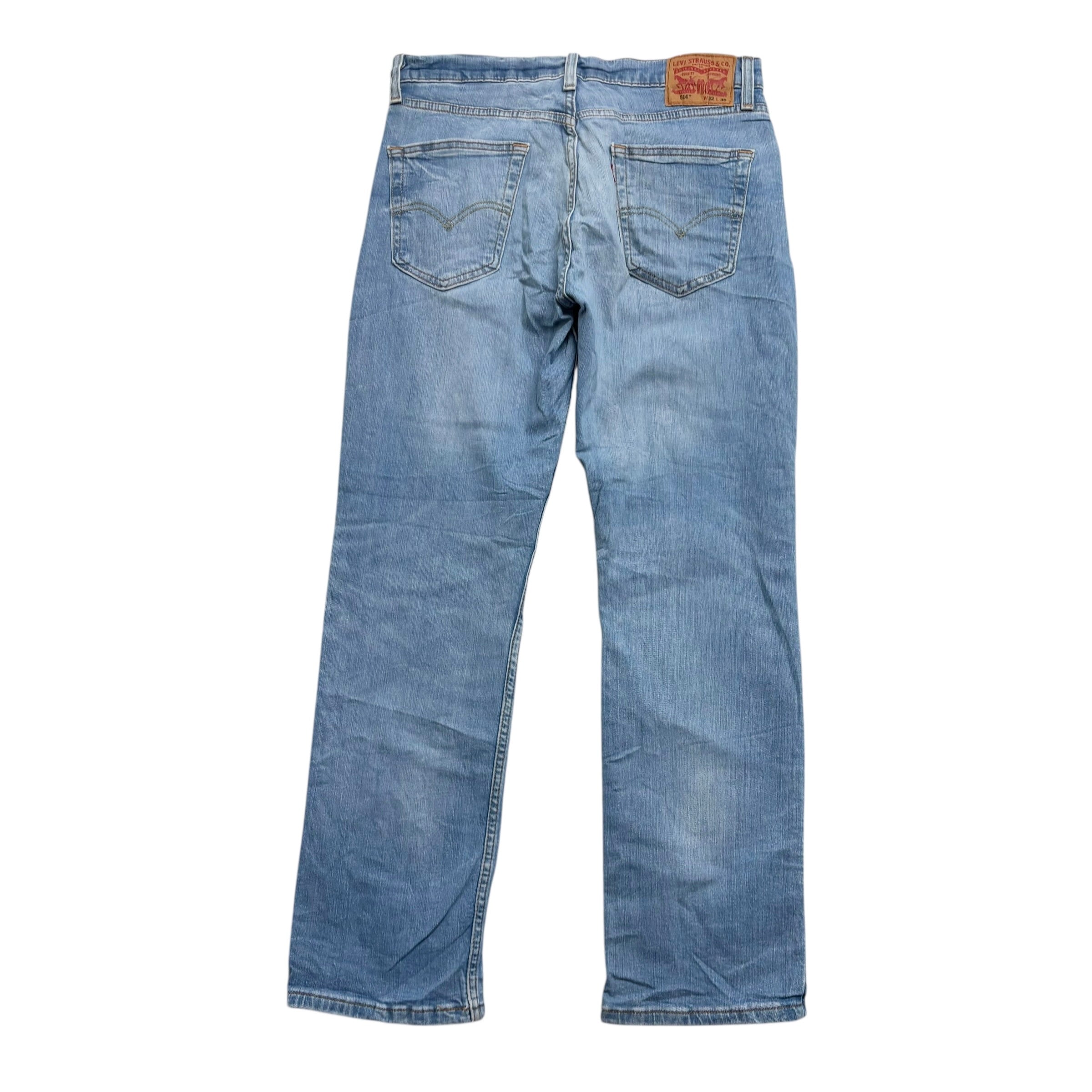 Levis 514 Jeans W32 L30 Mens Light Blue Regular Straight Fit Stretch Denim