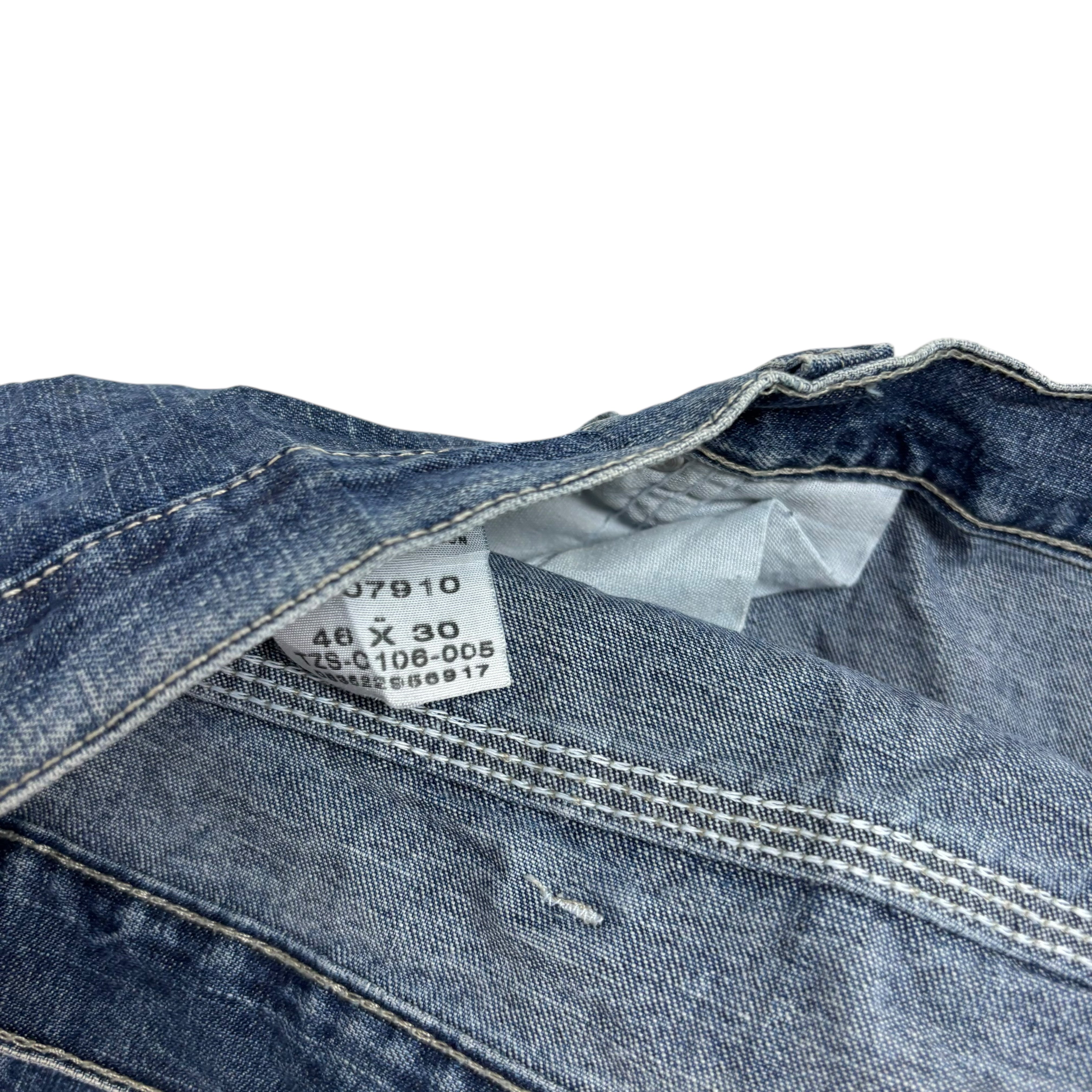 Lee Carpenter Jeans W46 L30 Mens Mid Blue Baggy Relaxed Straight Fit Denim (E)