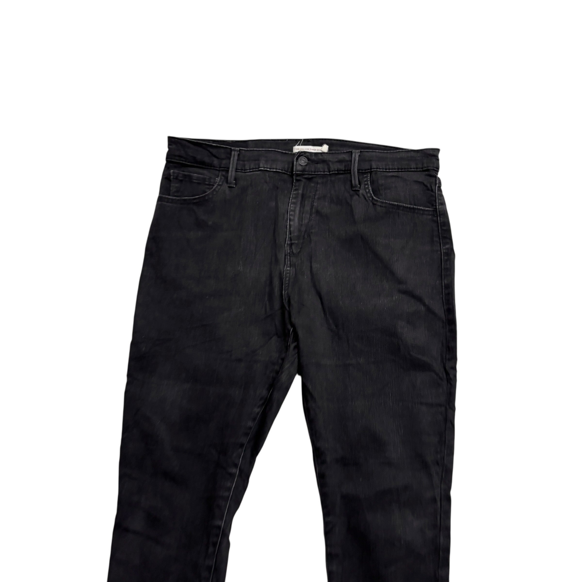 Levis 720 Jeans W34 L29 Womens High Rise Super Skinny Black Stretch Denim