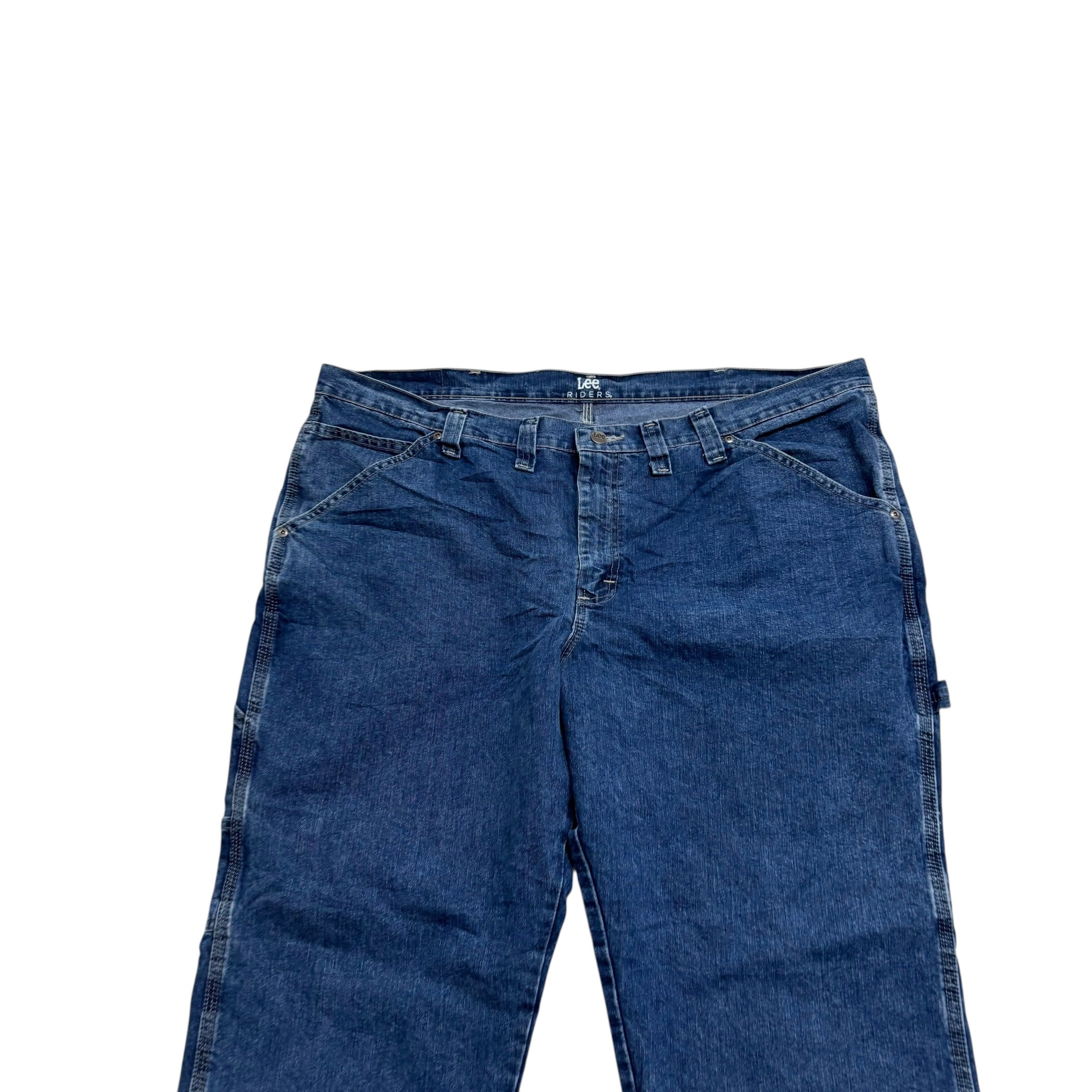 Lee Carpenter Jeans W44 L28 Mens Mid Blue Relaxed Fit Baggy Denim (E)
