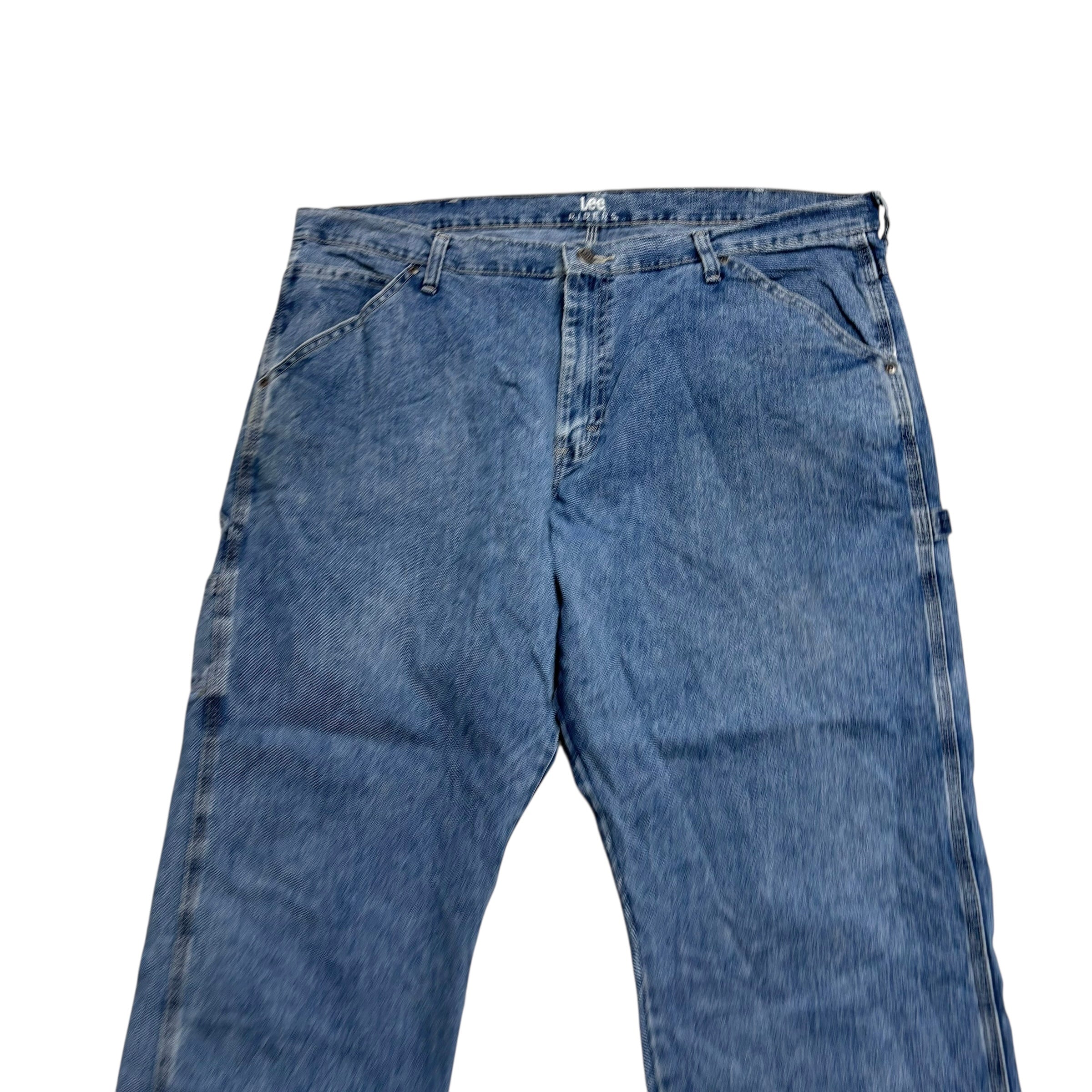 Lee Carpenter Jeans W42 L29 Mens Light Blue Relaxed Straight Fit Denim