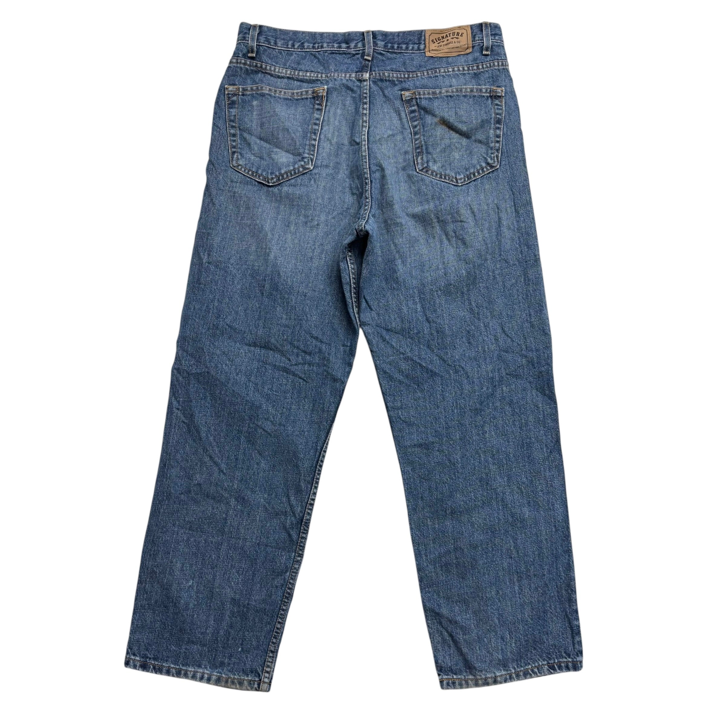 Levis Signature Jeans W36 L30 Mens Mid Blue Relaxed Baggy Fit Vintage