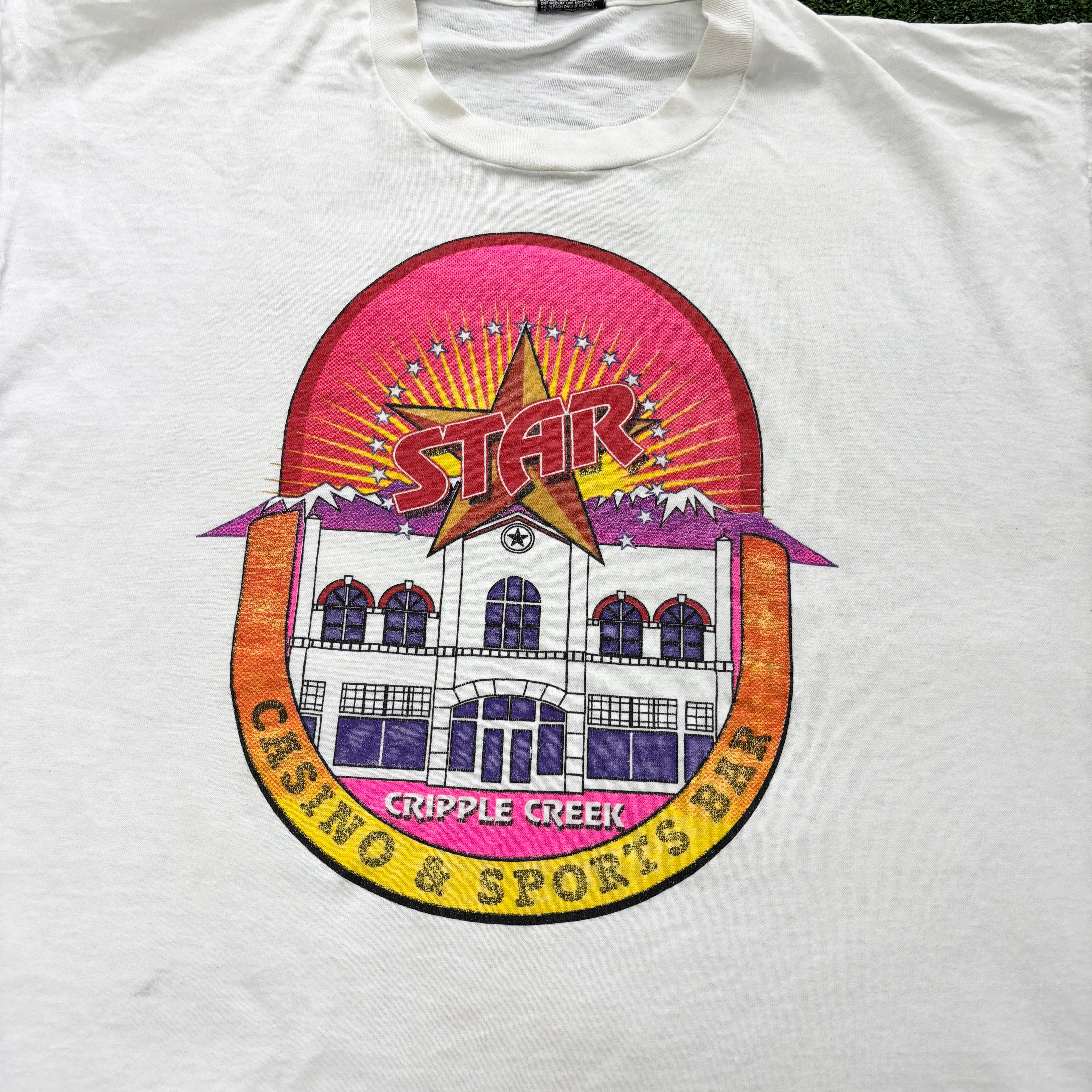 Vintage T Shirt Mens XL White Single Stitch Graphic Print 90s USA