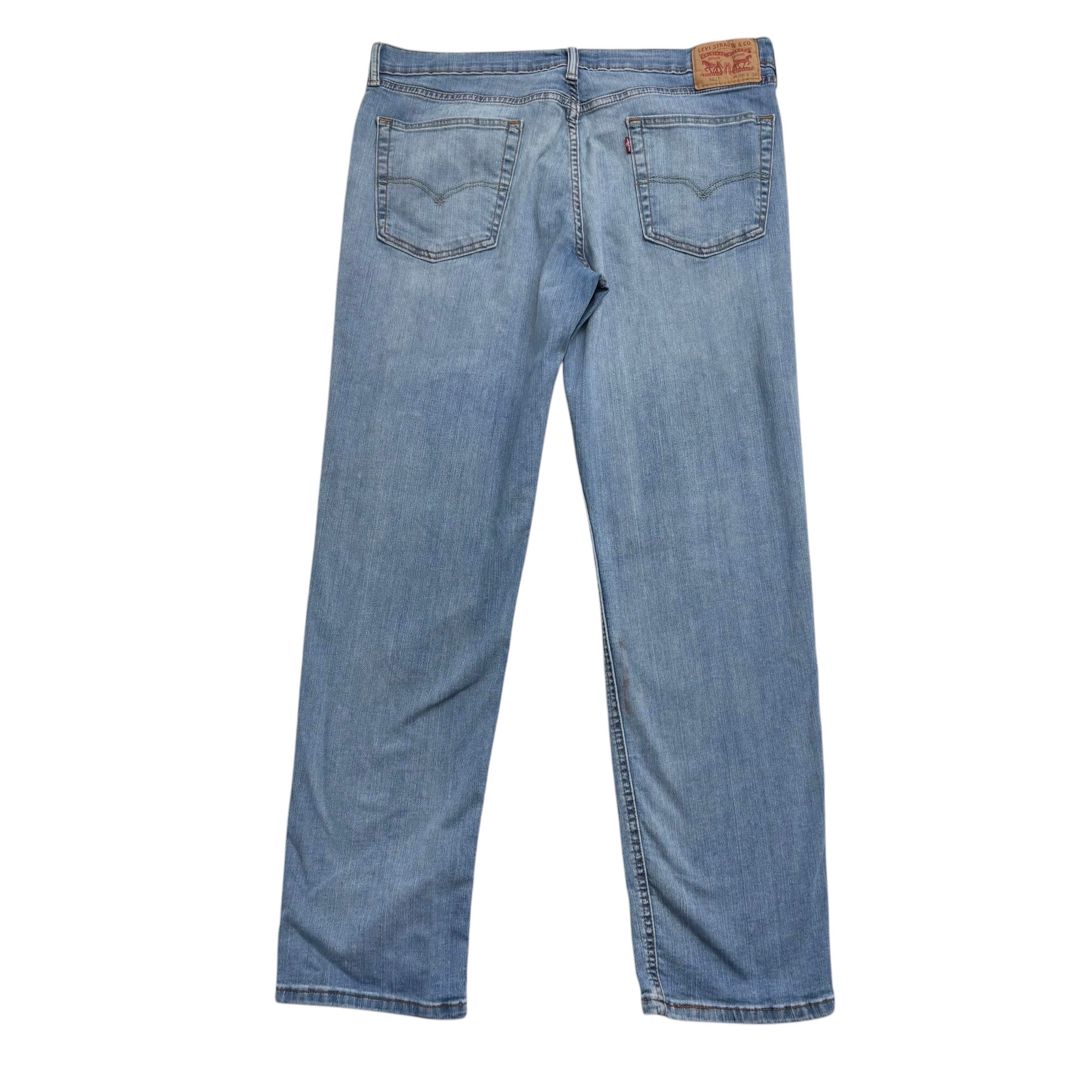 Levis 541 Jeans W36 L33 Mens Light Blue Athletic Tapered Fit Stretch Denim (F)