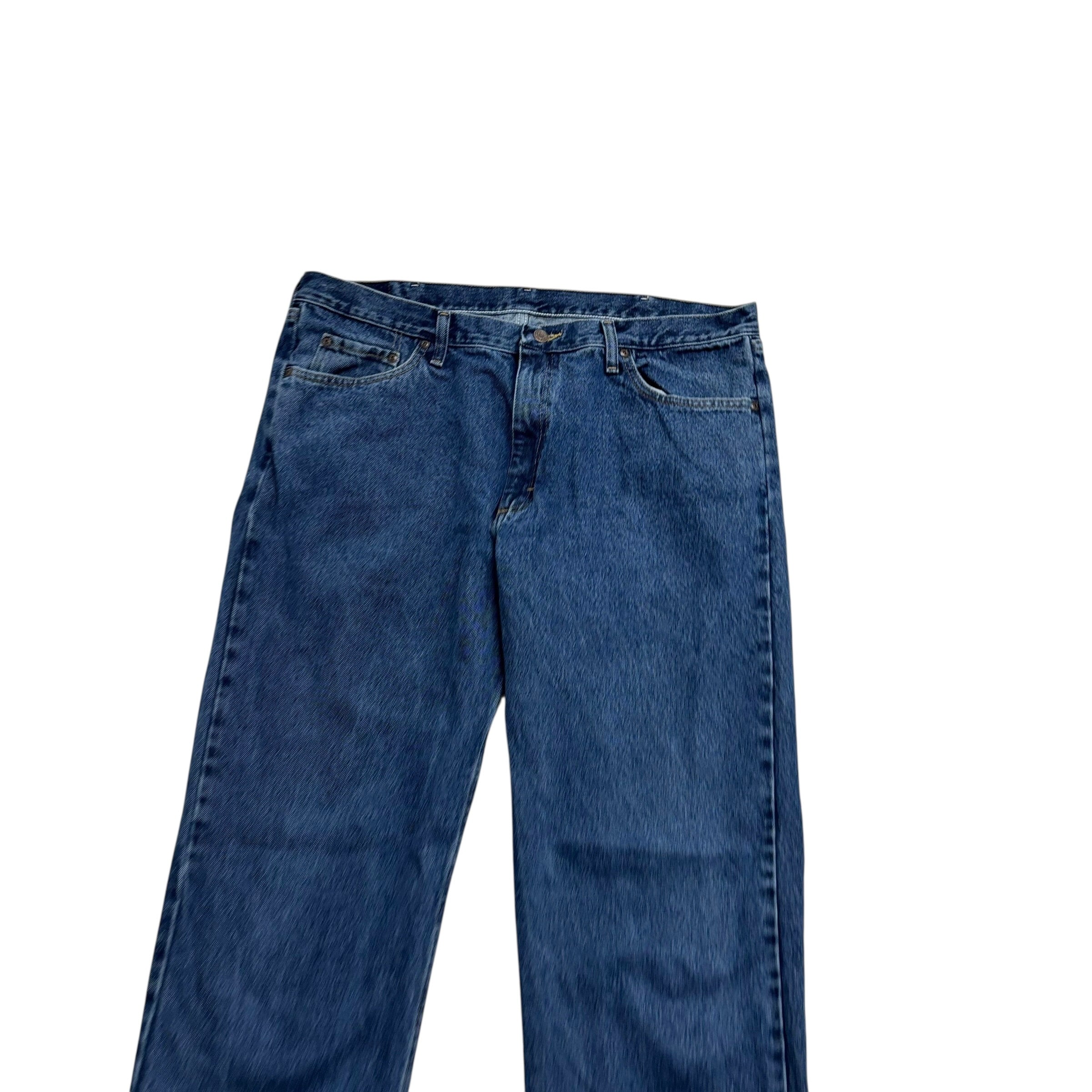 Wrangler Jeans W40 L32 Mens Mid Blue Relaxed Straight Fit Baggy Denim (E)