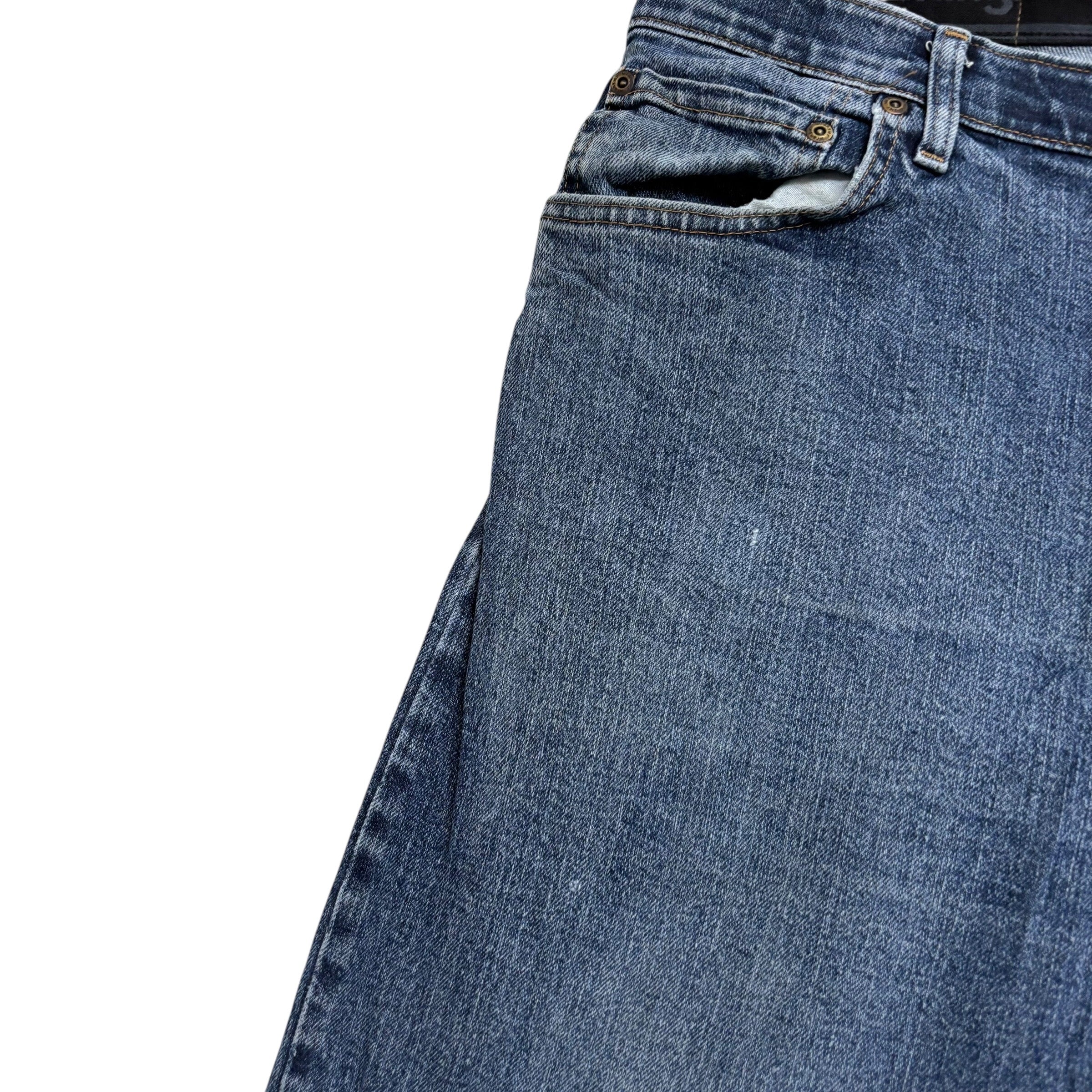 Wrangler Jeans W44 L30 Mens Mid Blue Regular Straight Fit Stretch Denim