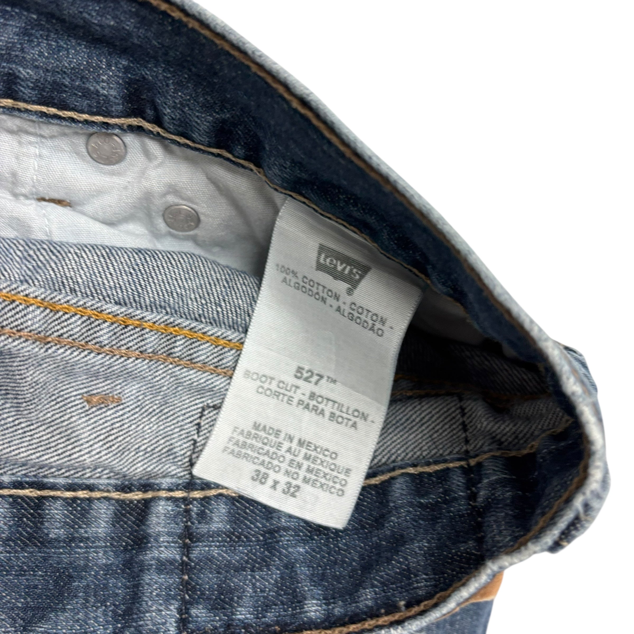 Levis 527 Jeans W38 L32 Mens Mid Blue Regular Bootcut Fit Vintage Denim (F)