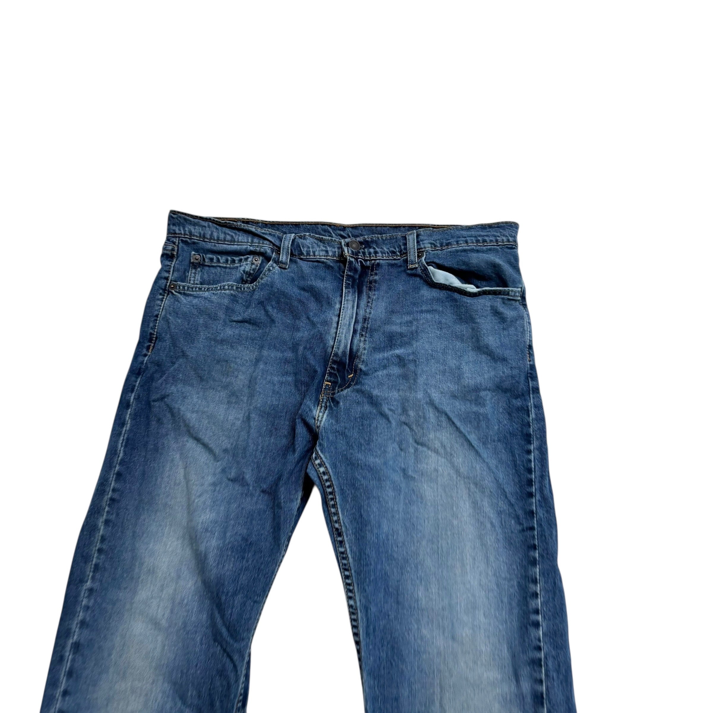 Levis 505 Jeans W38 L29 Mens Mid Blue Regular Straight Fit Stretch Denim