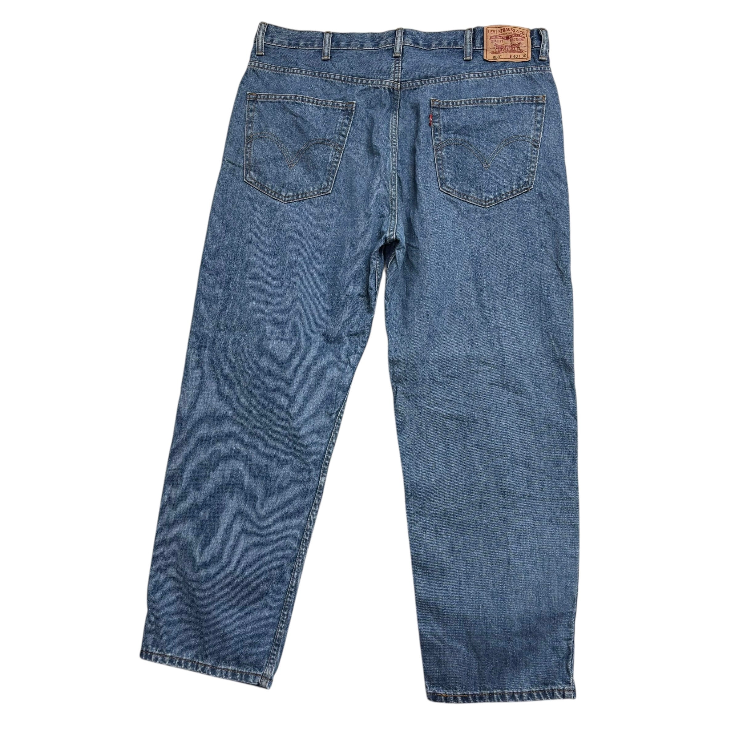 Levis 550 Jeans W40 L30 Mens Mid Blue Baggy Relaxed Straight Vintage Denim (E)