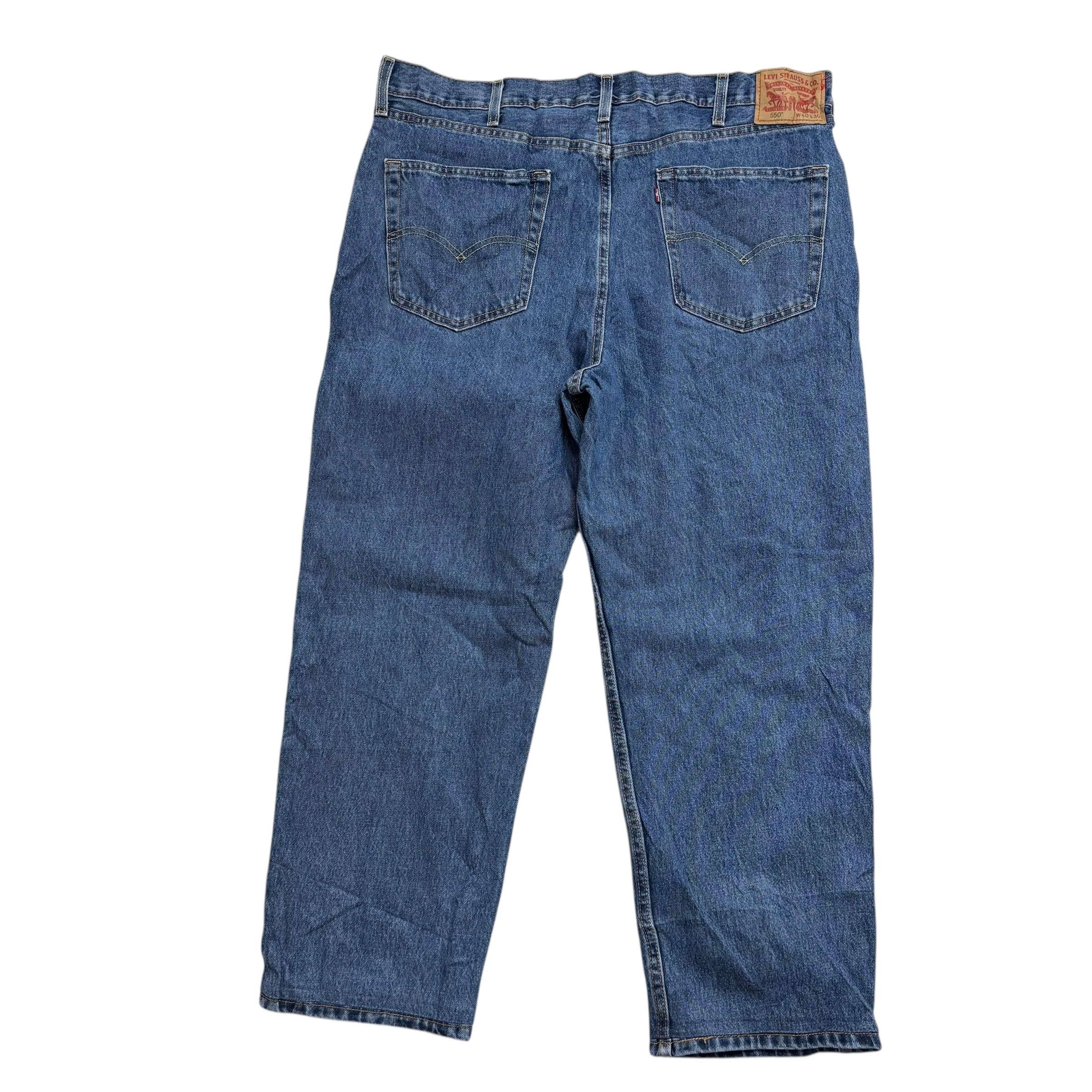 Levis 550 Jeans W40 L29 Mens Mid Blue Baggy Relaxed Straight Fit Denim
