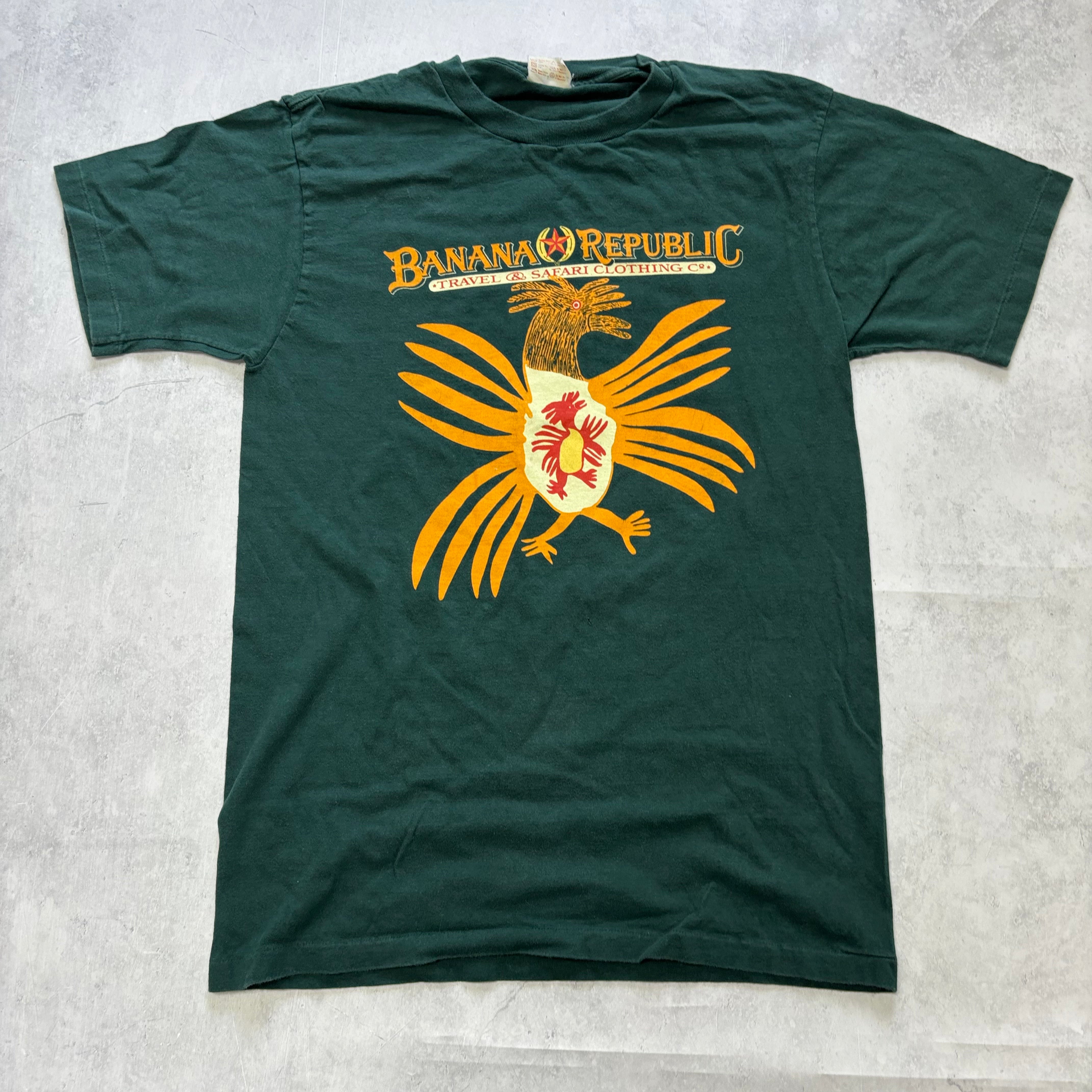 Vintage T Shirt Mens Small Green Single Stitch Graphic Print 90s Tourist