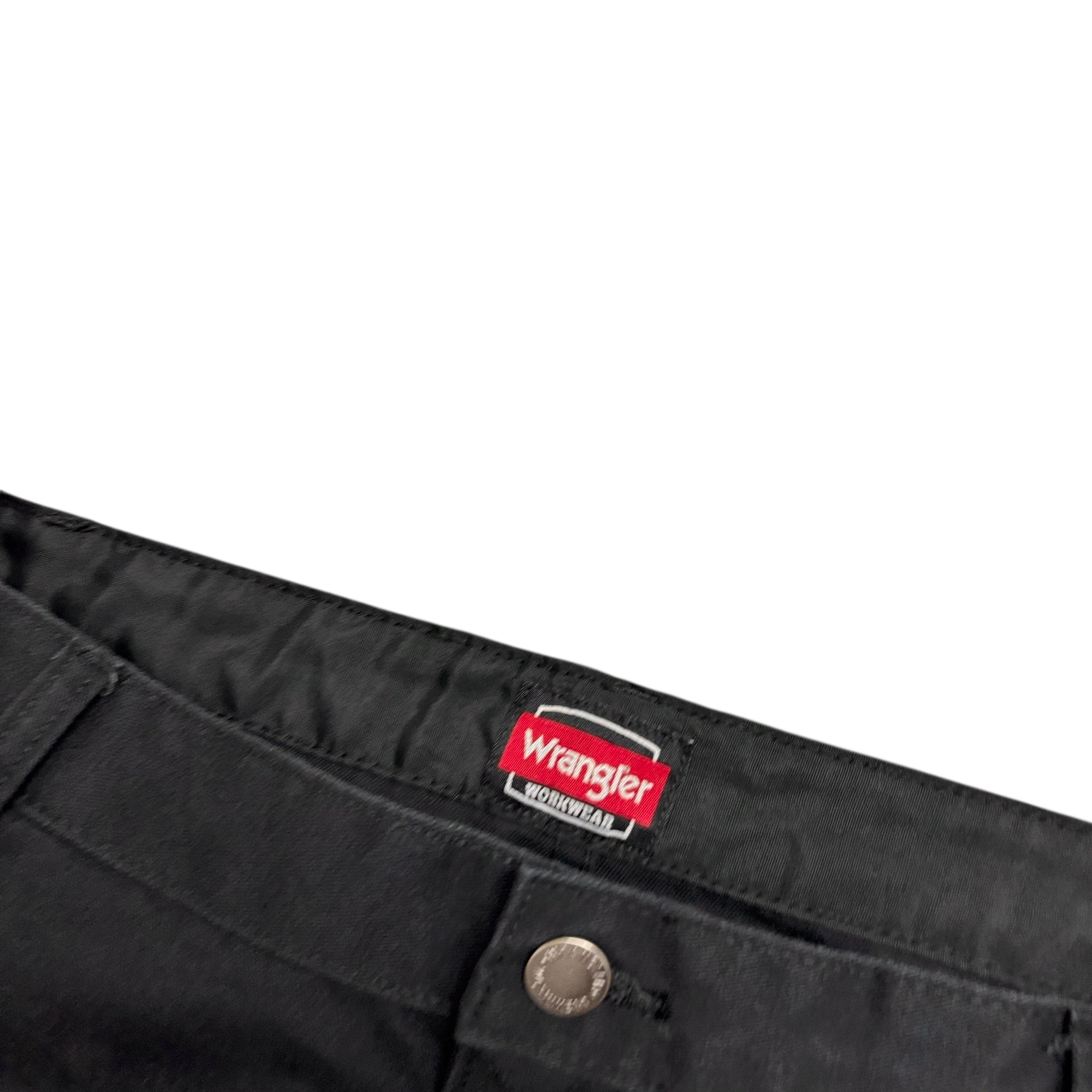 Wrangler Trousers W42 L30 Mens Black Regular Straight Fit Cotton Pants (E)