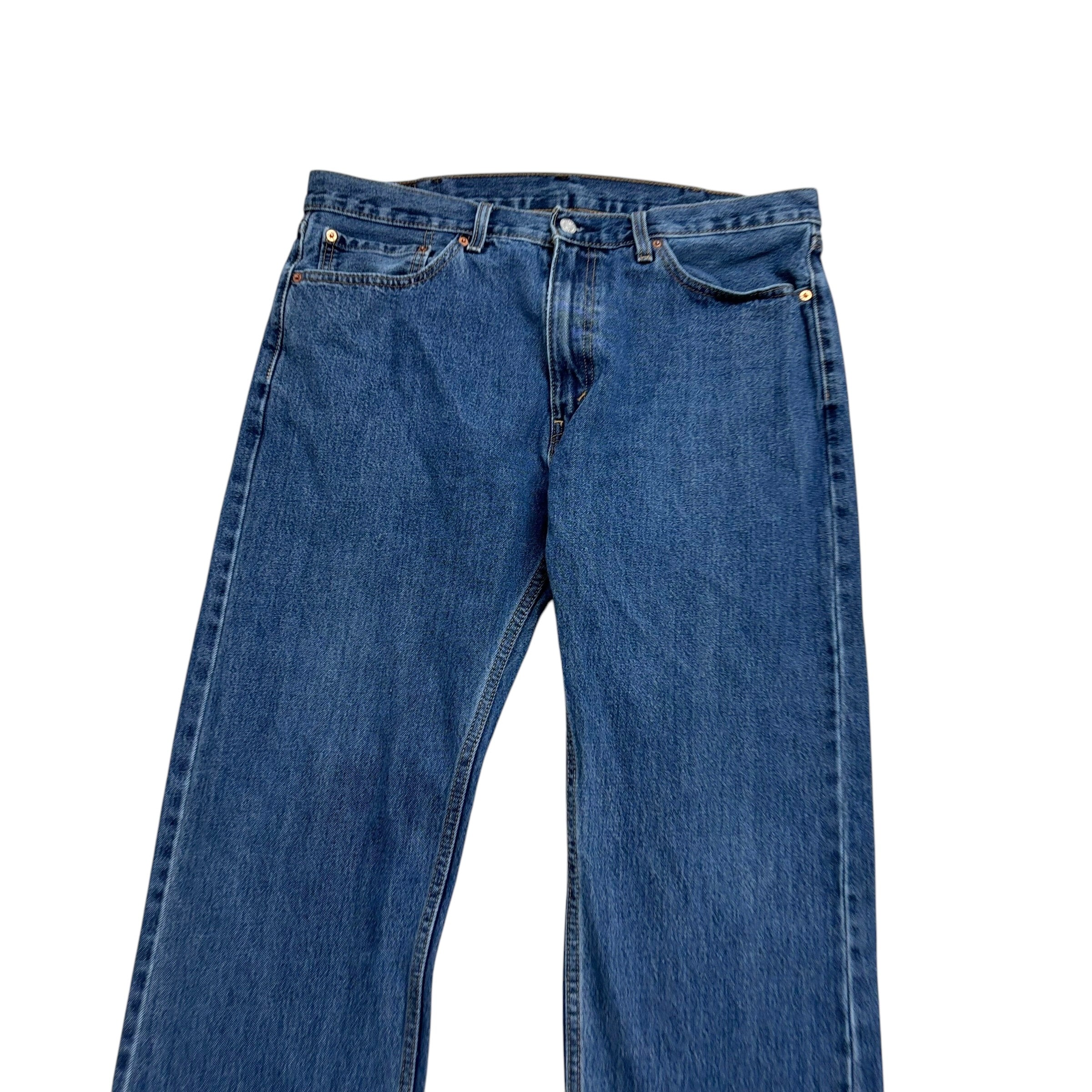 Levis 505 Jeans W38 L29 Mens Mid Blue Regular Straight Fit Denim (E)