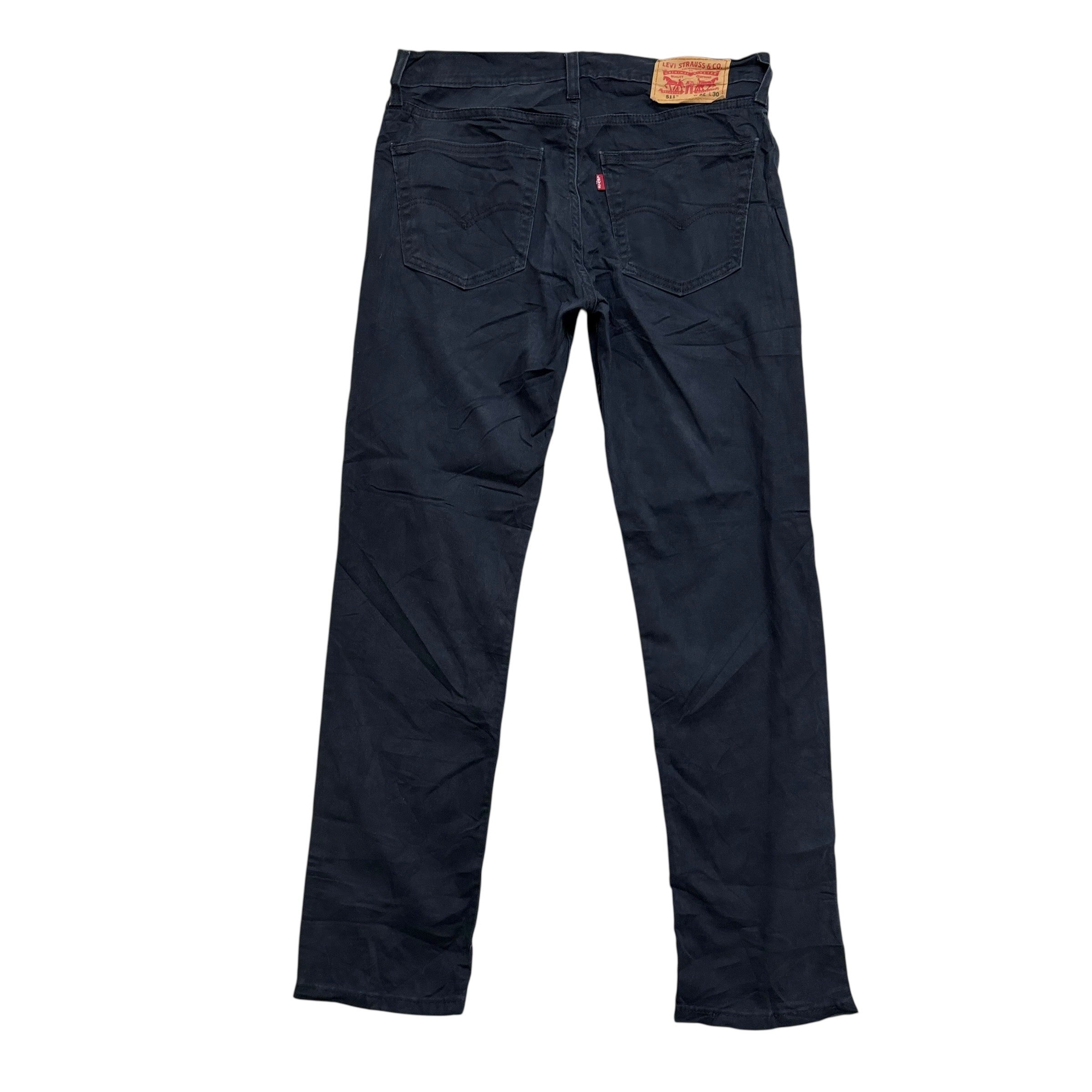 Levis 511 Trousers W32 L30 Mens Black Slim Fit Stretch Pants (E)