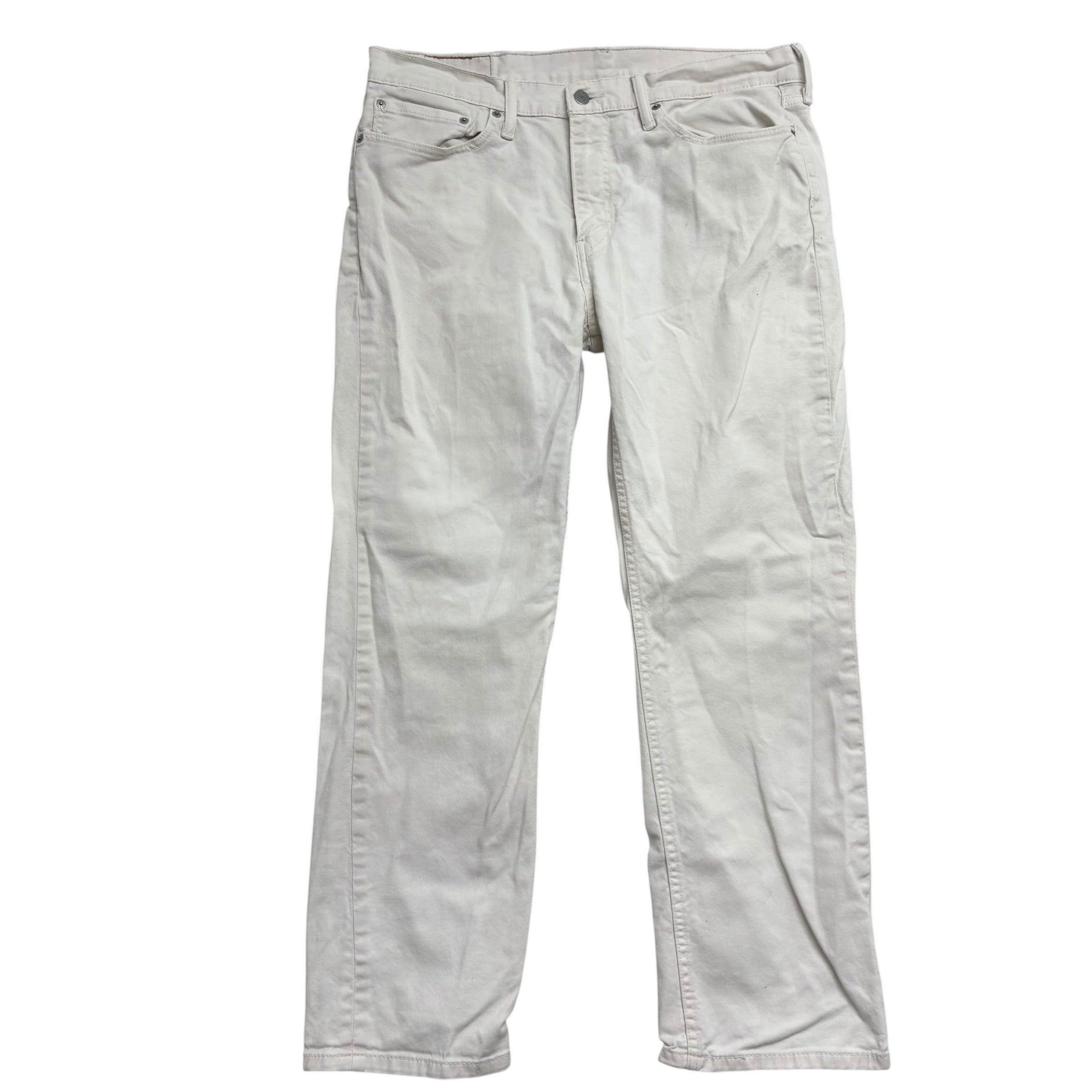 Levis 514 Jeans W36 L30 Mens White Regular Straight Fit Stretch Denim (F)