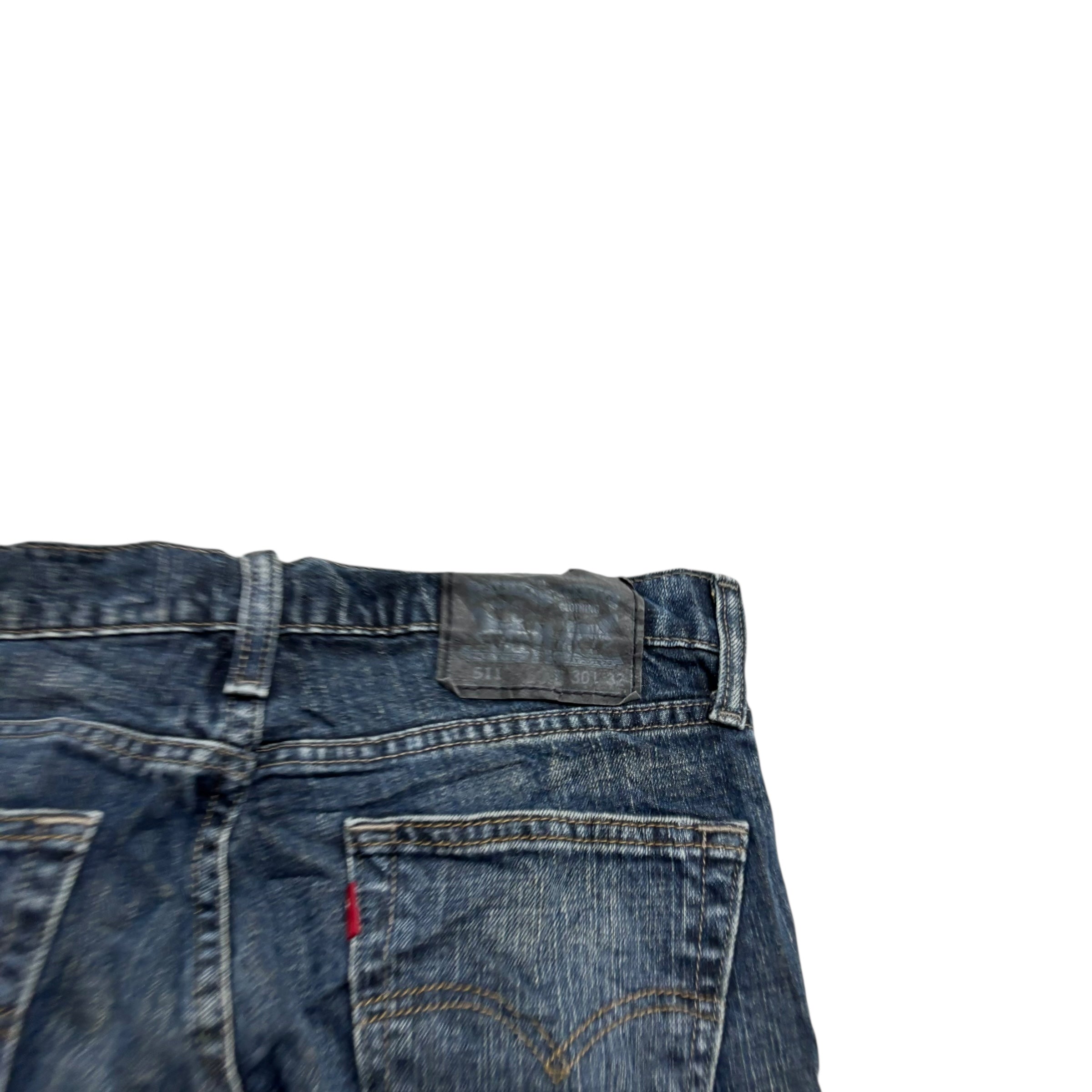 Levis 511 Jeans W30 L32 Mens Dark Blue Slim Fit Stretch Denim (E)