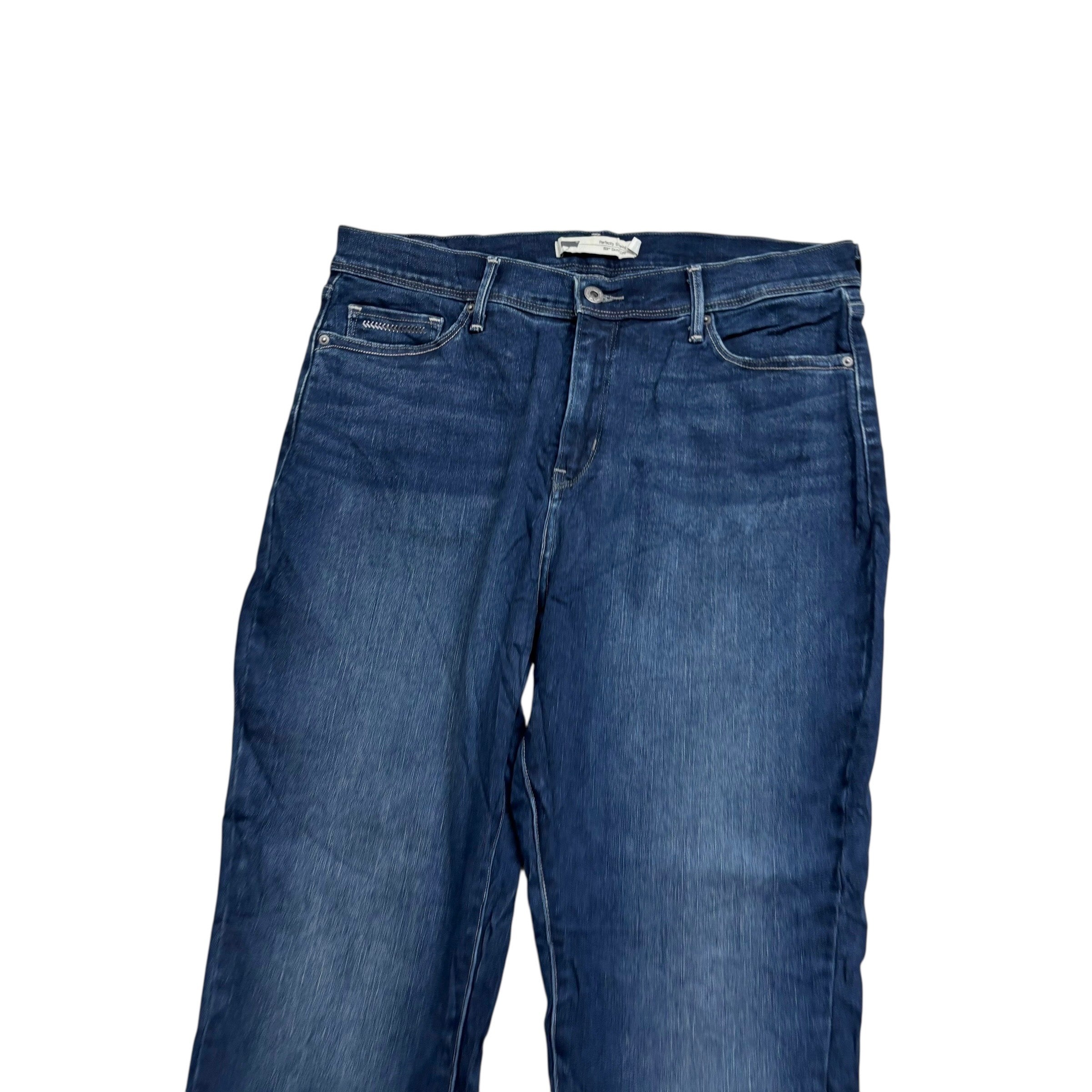 Levis 512 Jeans W32 L30 Womens Skinny Fit Dark Blue Stretch Denim (E)