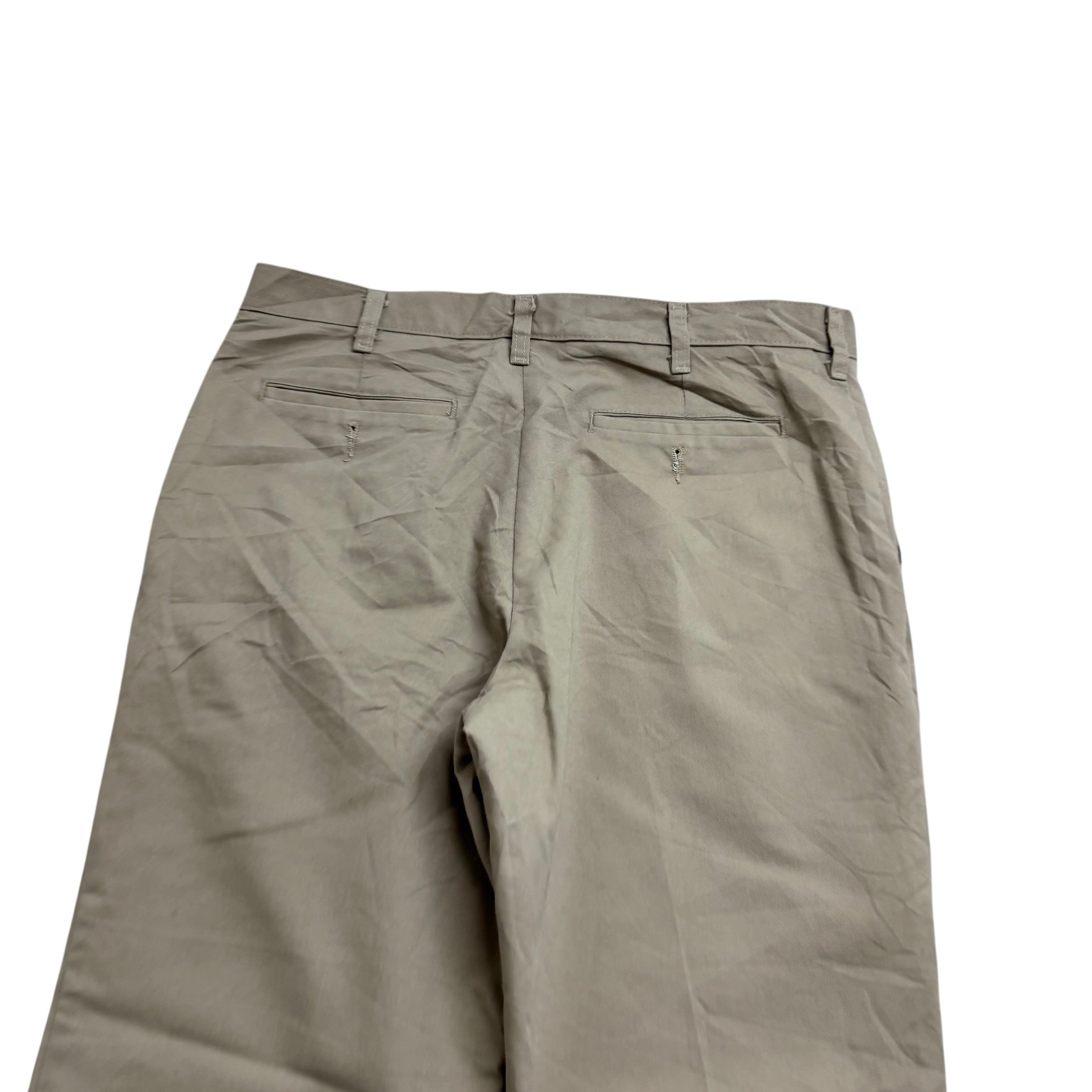Lee Trousers W34 L30 Mens Cream Relaxed Straight Fit Vintage Pants