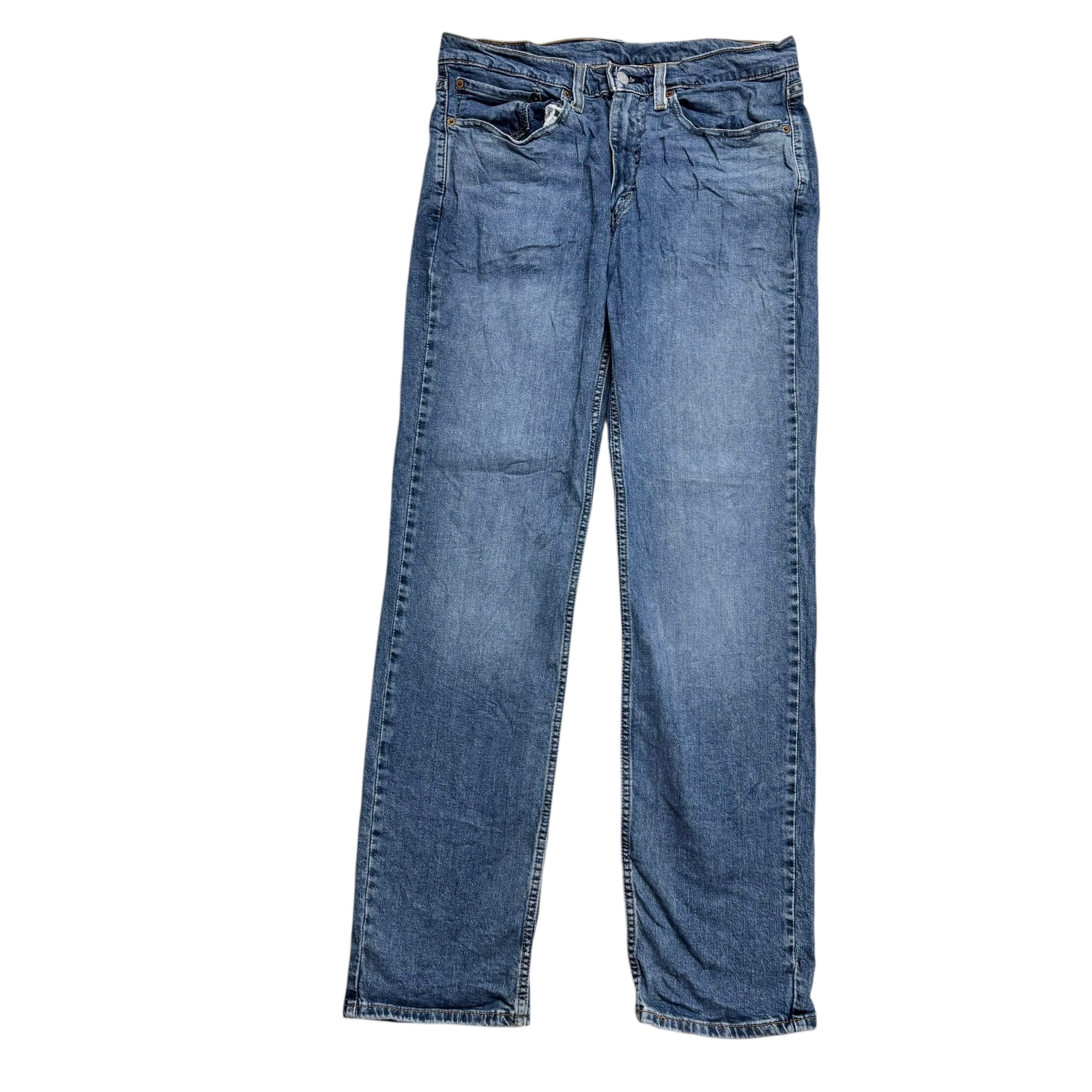 Levis 514 Jeans W34 L34 Mens Mid Blue Regular Straight Fit Stretch Denim (E)