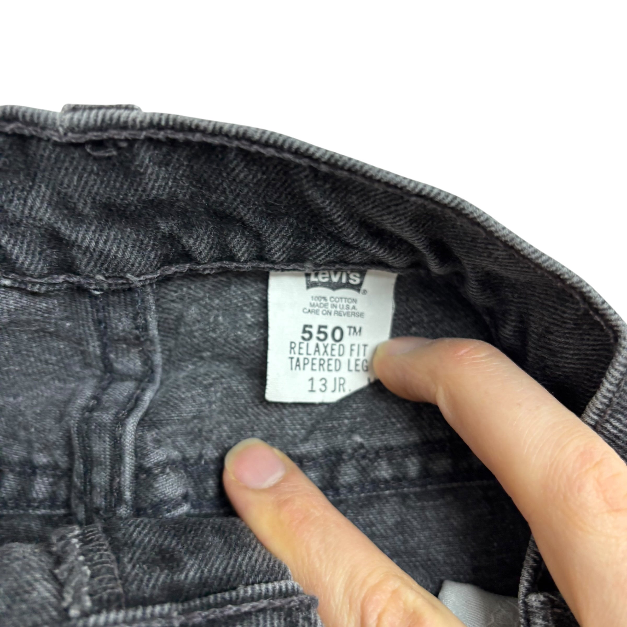 Levis 550 Jeans W28 L30 Womens Black Relaxed Taper Made In USA Vintage Denim