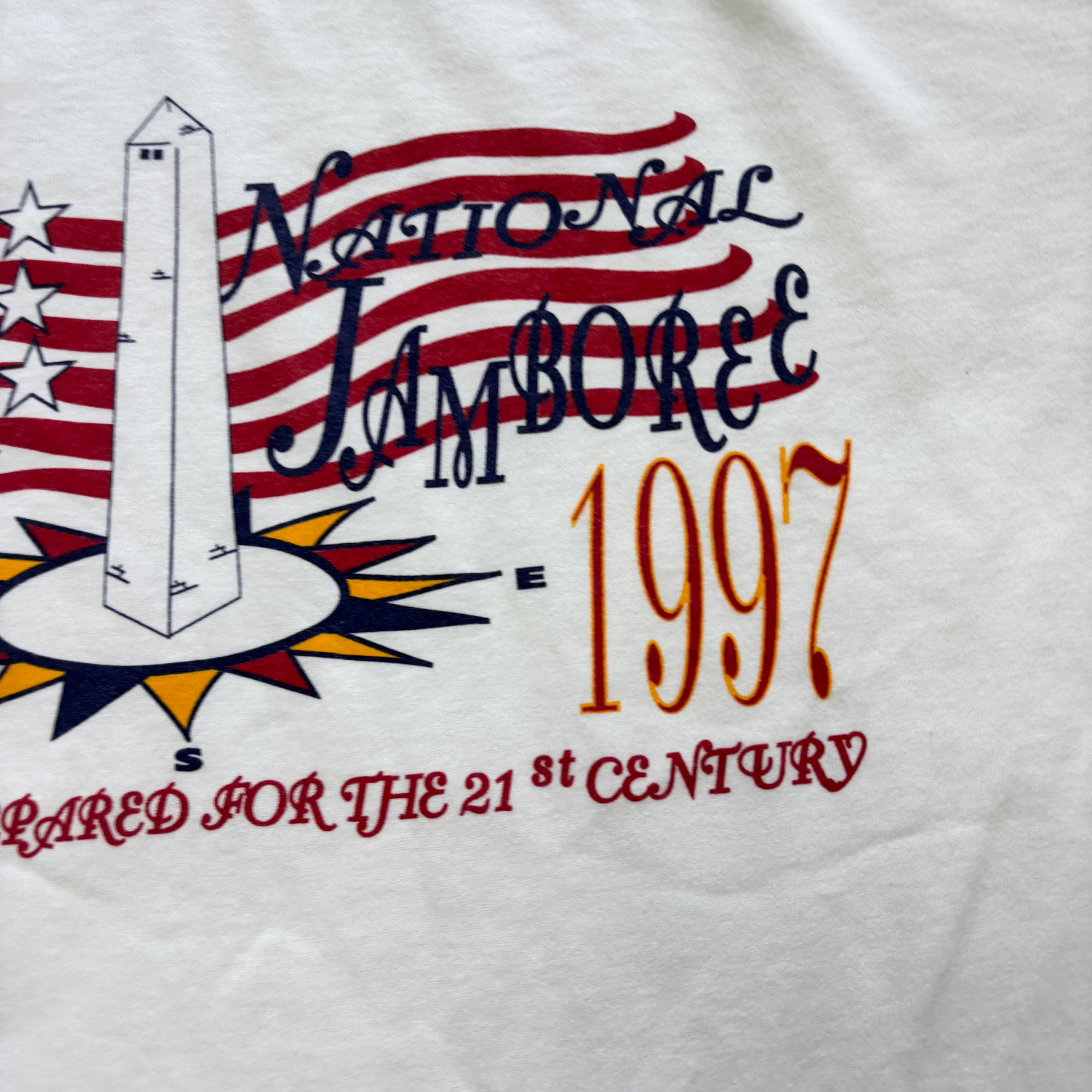 Vintage T Shirt Mens Large White Single Stitch Graphic Print 90s USA (E)