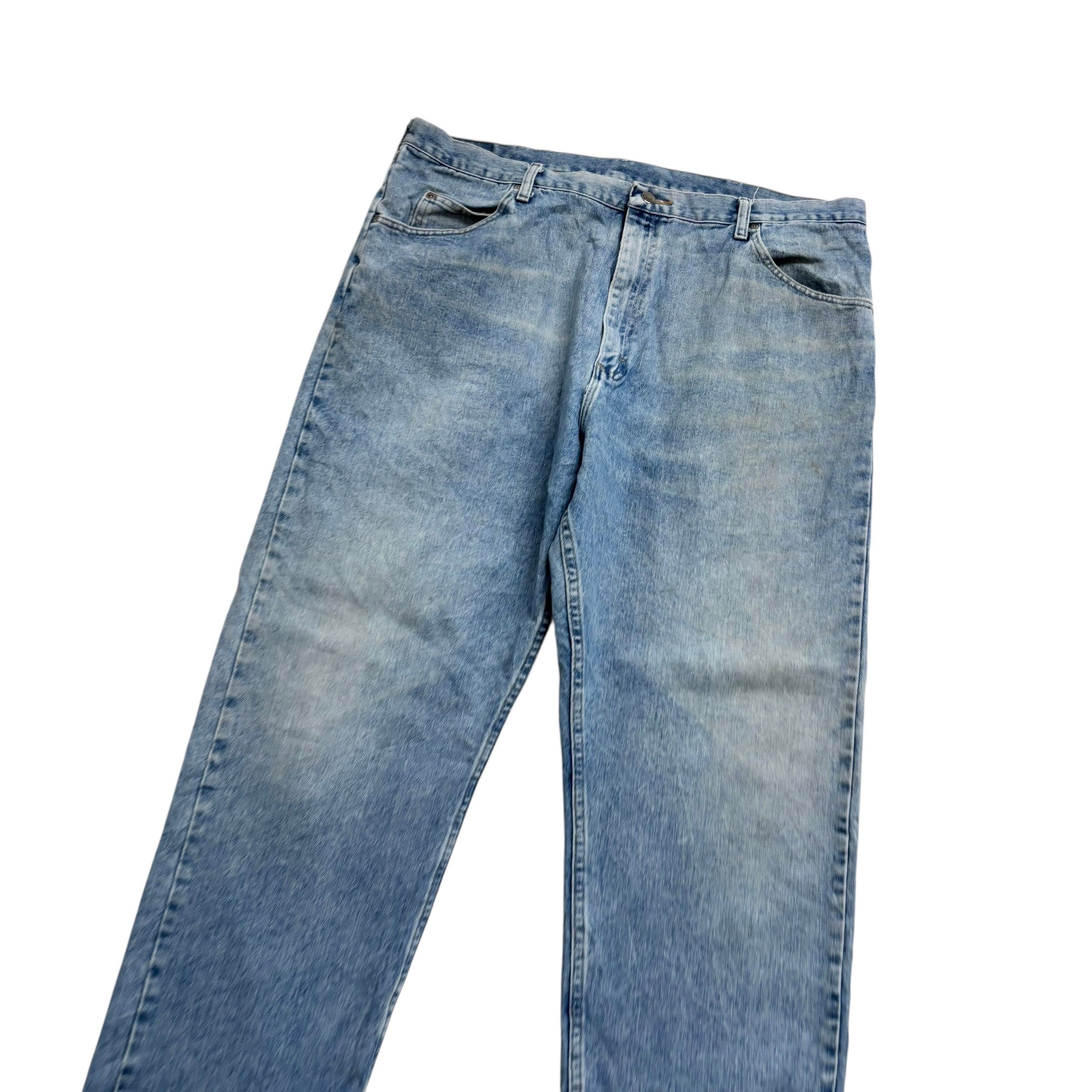 Wrangler Jeans W42 L32 Mens Light Blue Relaxed Straight Fit Denim (F)