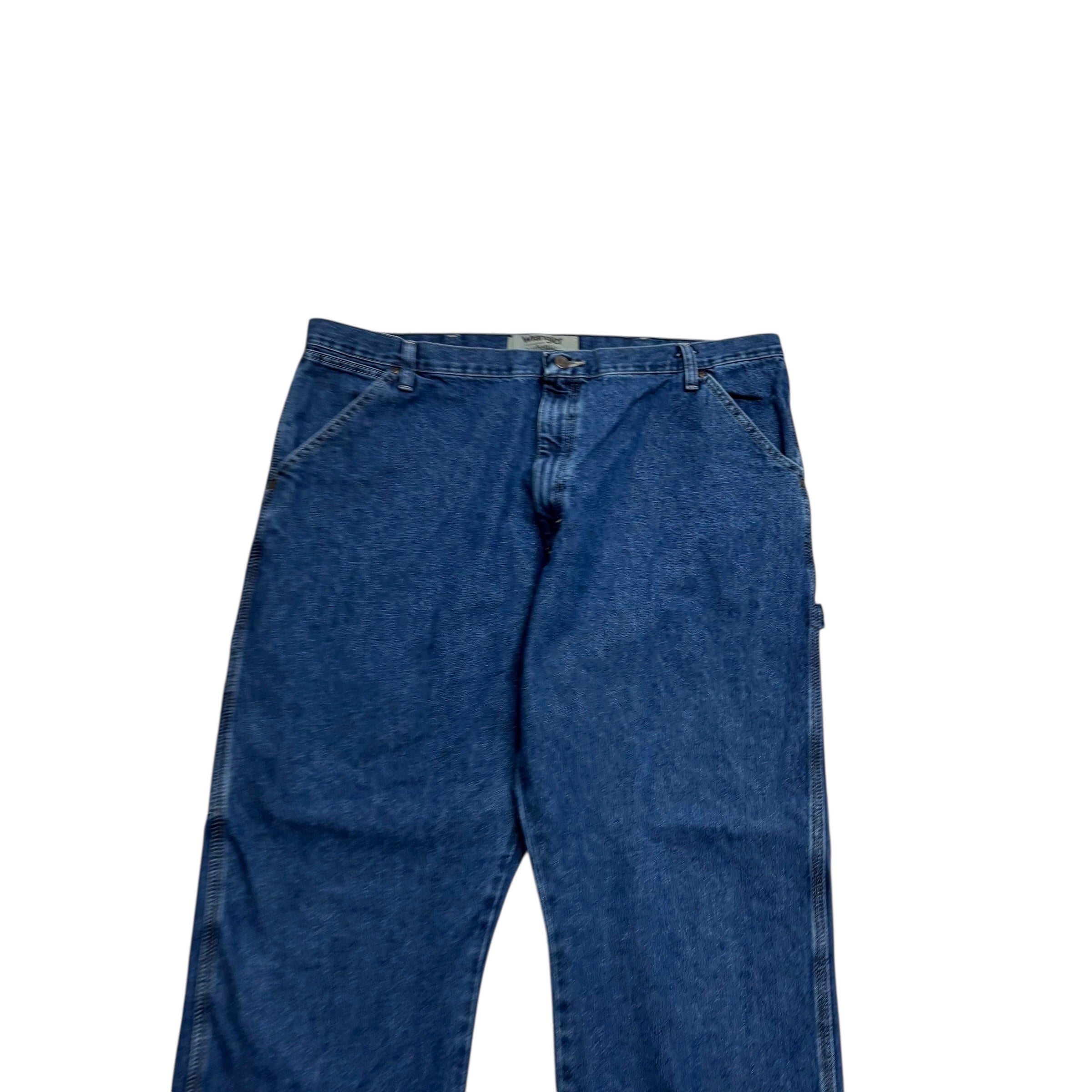 Wrangler Carpenter Jeans W42 L32 Mens Mid Blue Relaxed Straight Fit Denim