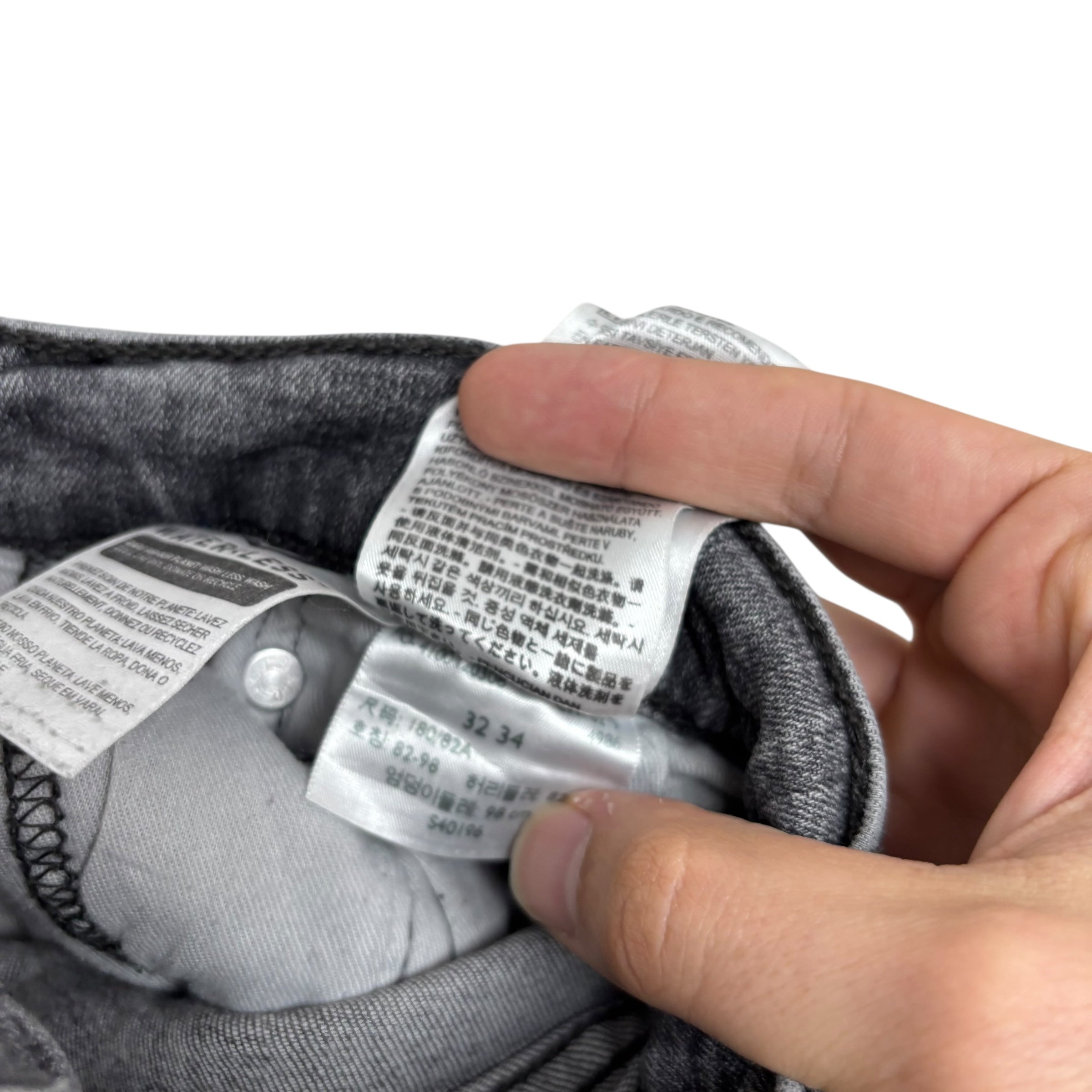 Levis 511 Jeans W32 L34 Mens Grey Slim Fit Stretch Denim (F)