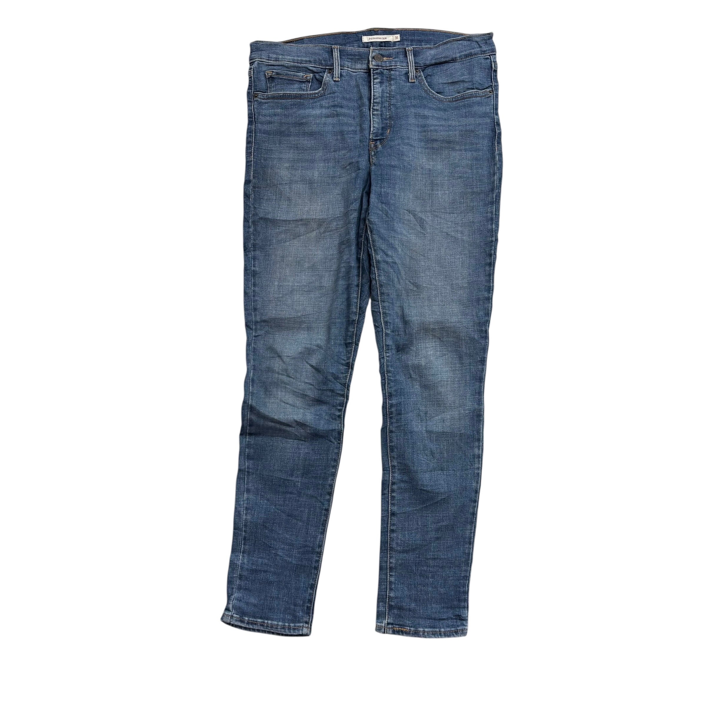 Levis 312 Jeans W31 L32 Womens Shaping Slim Fit Mid Blue Stretch Denim (E)