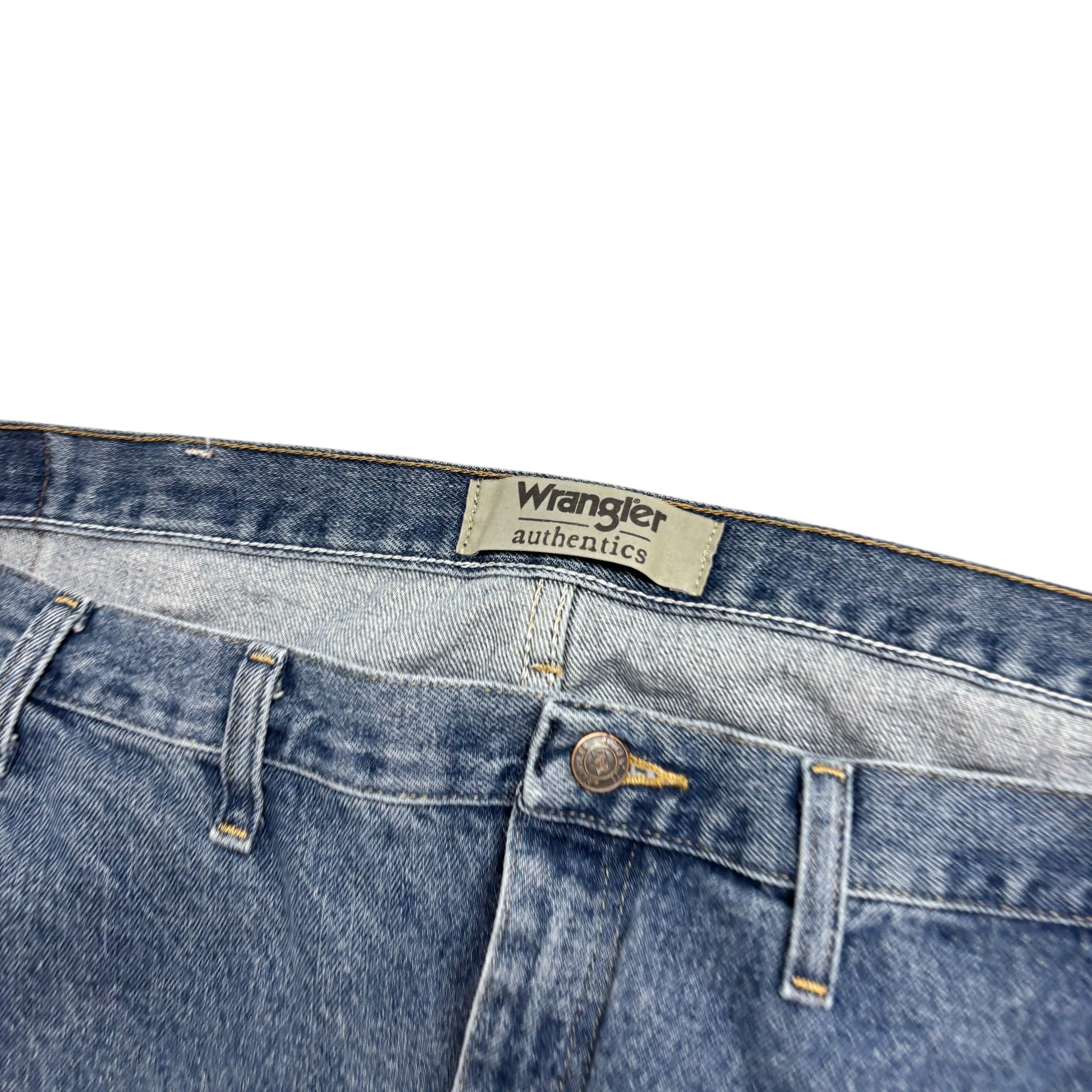 Wrangler Jeans W52 L30 Mens Mid Blue Regular Straight Fit Denim (E)