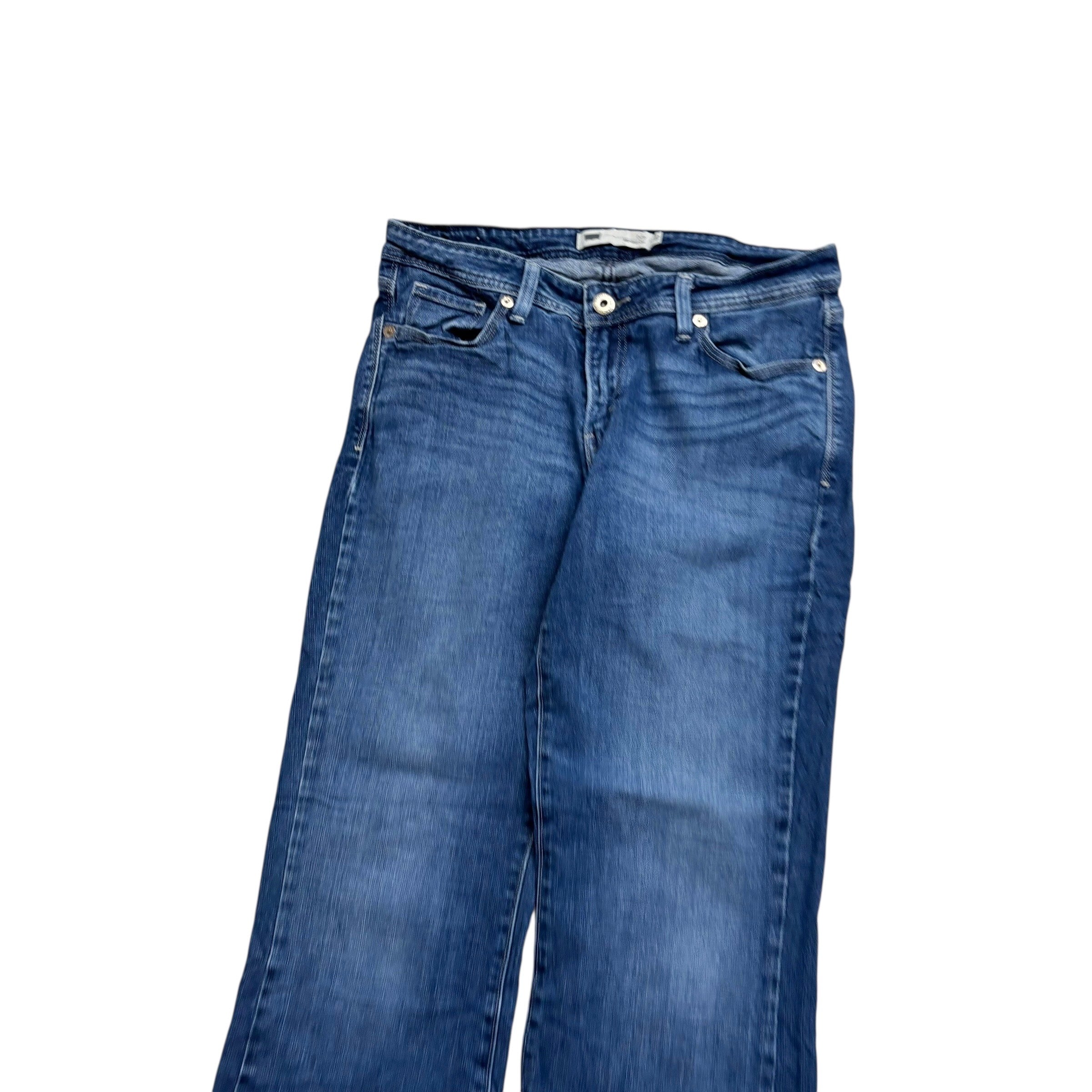 Levis 529 Jeans W32 L32 Womens Curvy Bootcut Mid Blue Stretch Denim (E)