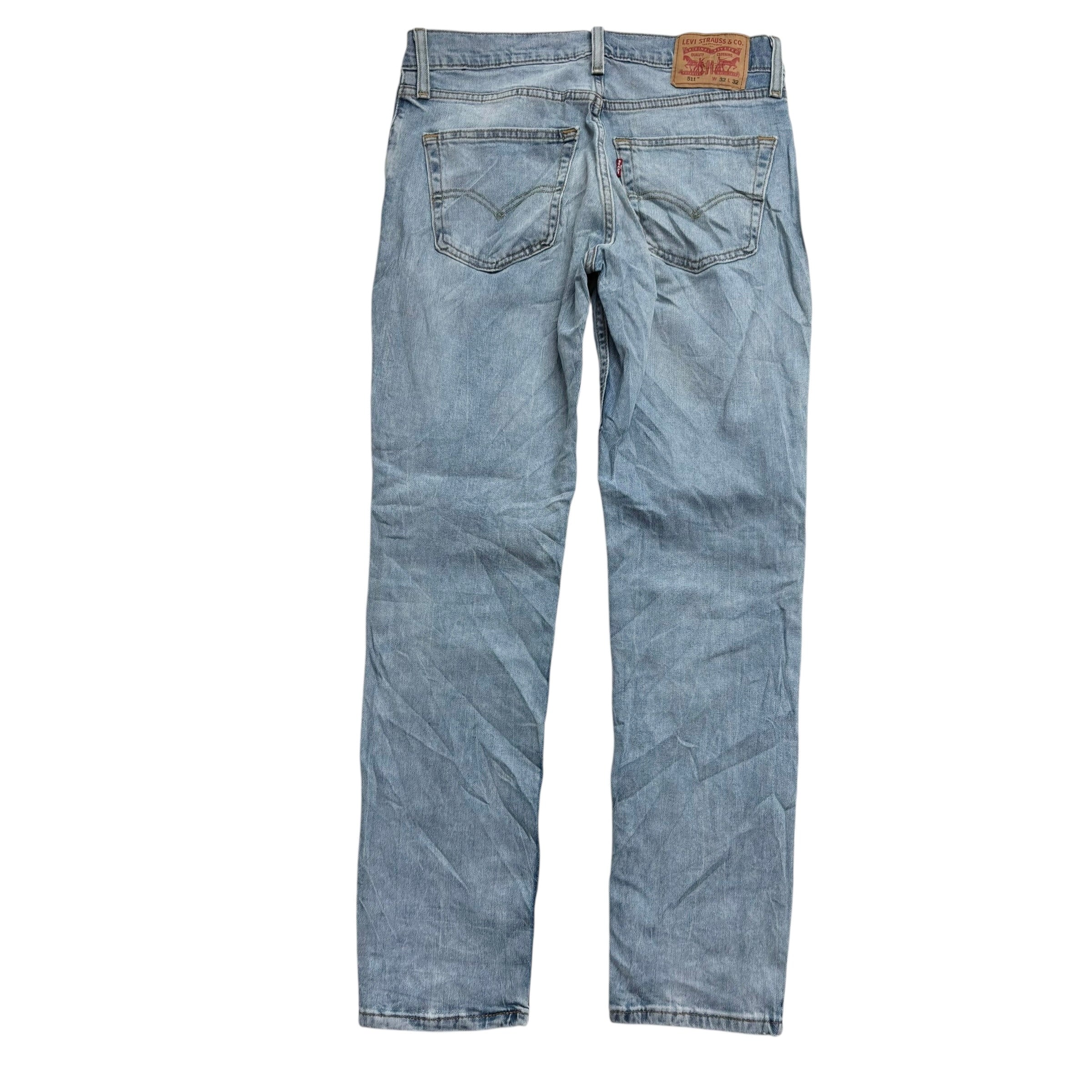 Levis 511 Jeans W32 L32 Mens Light Blue Slim Fit Stretch Denim (E)