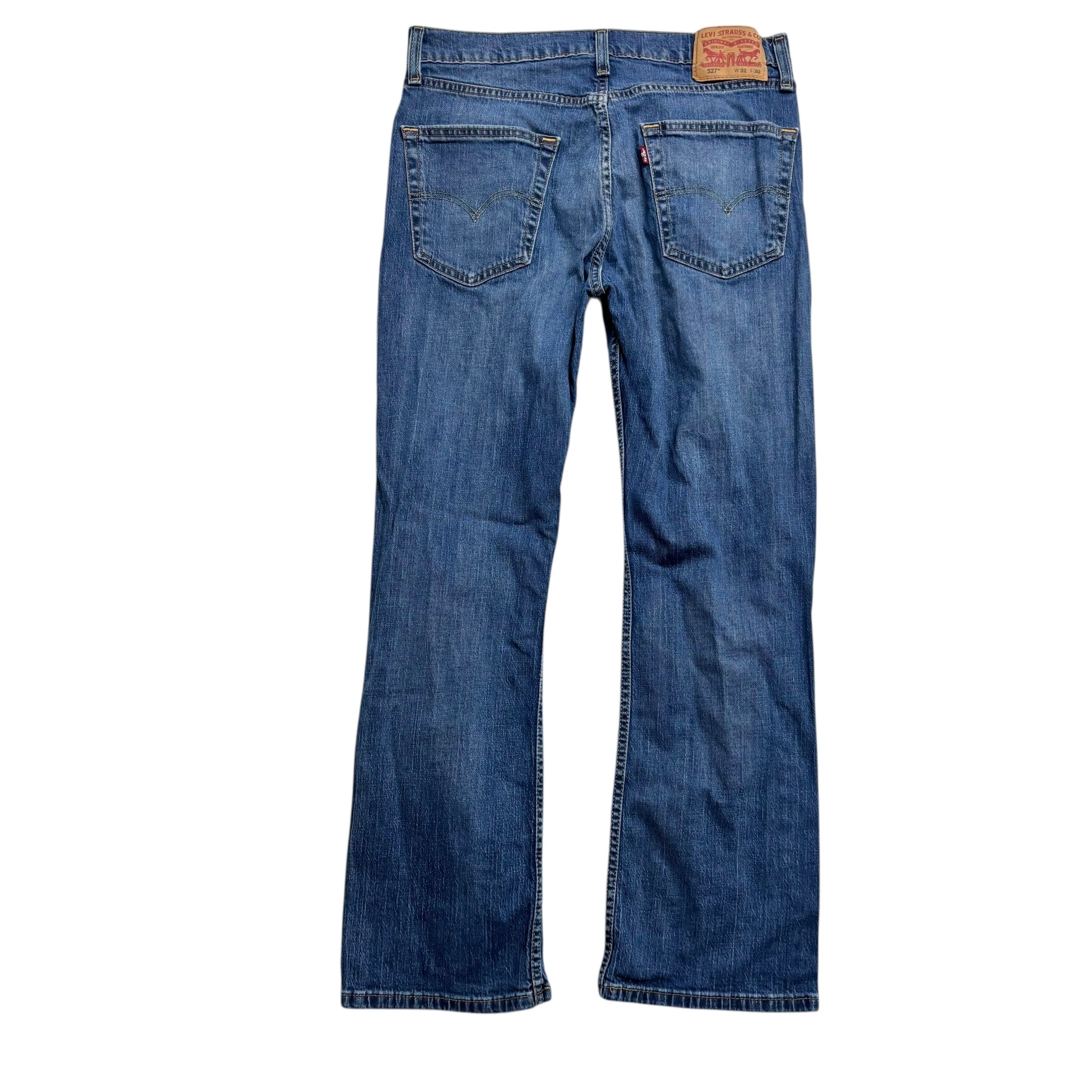 Levis 527 Jeans W32 L30 Mens Mid Blue Slim Bootcut Fit Stretch Denim