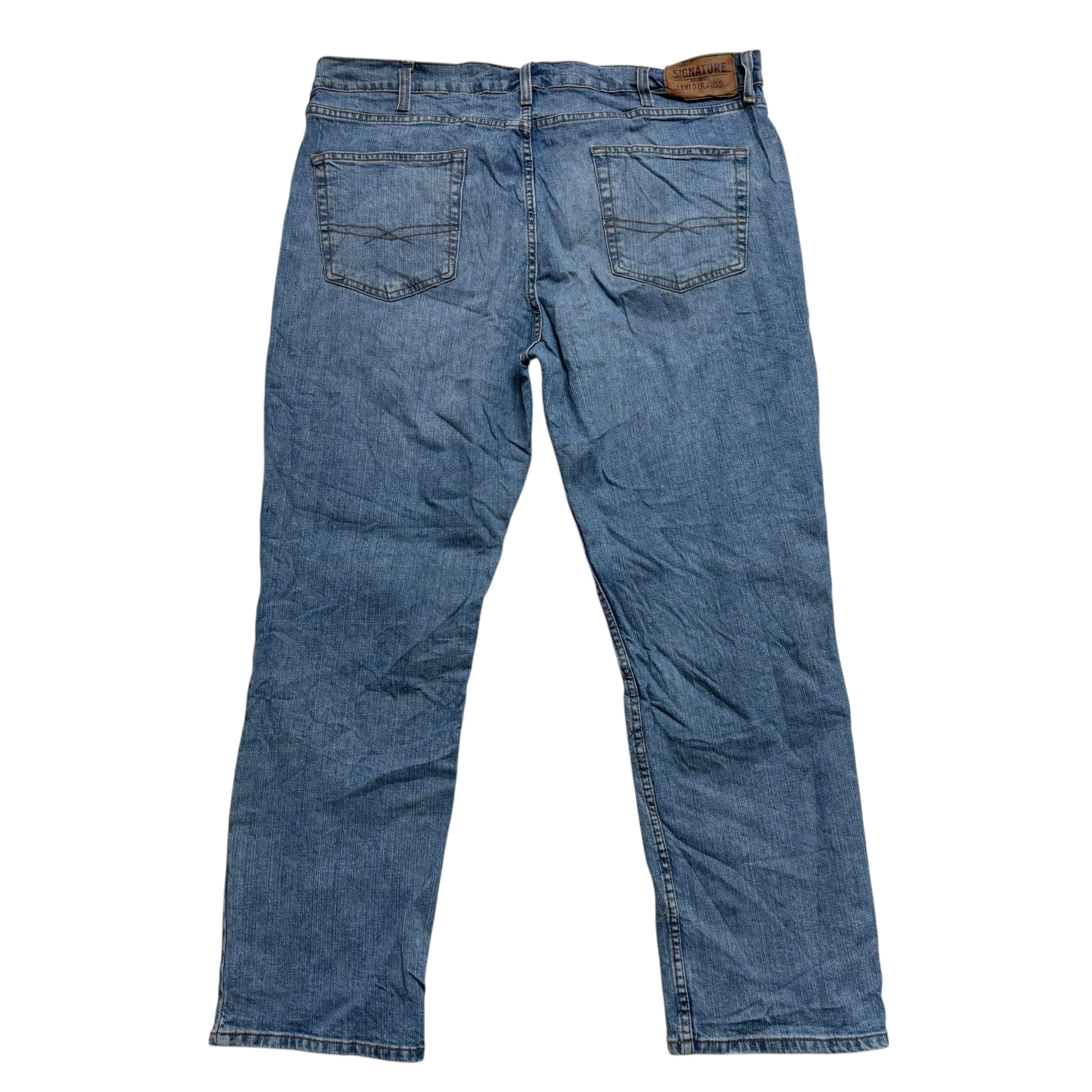 Levis Signature Jeans W40 L30 Mens Light Blue Regular Straight Fit Stretch (E)