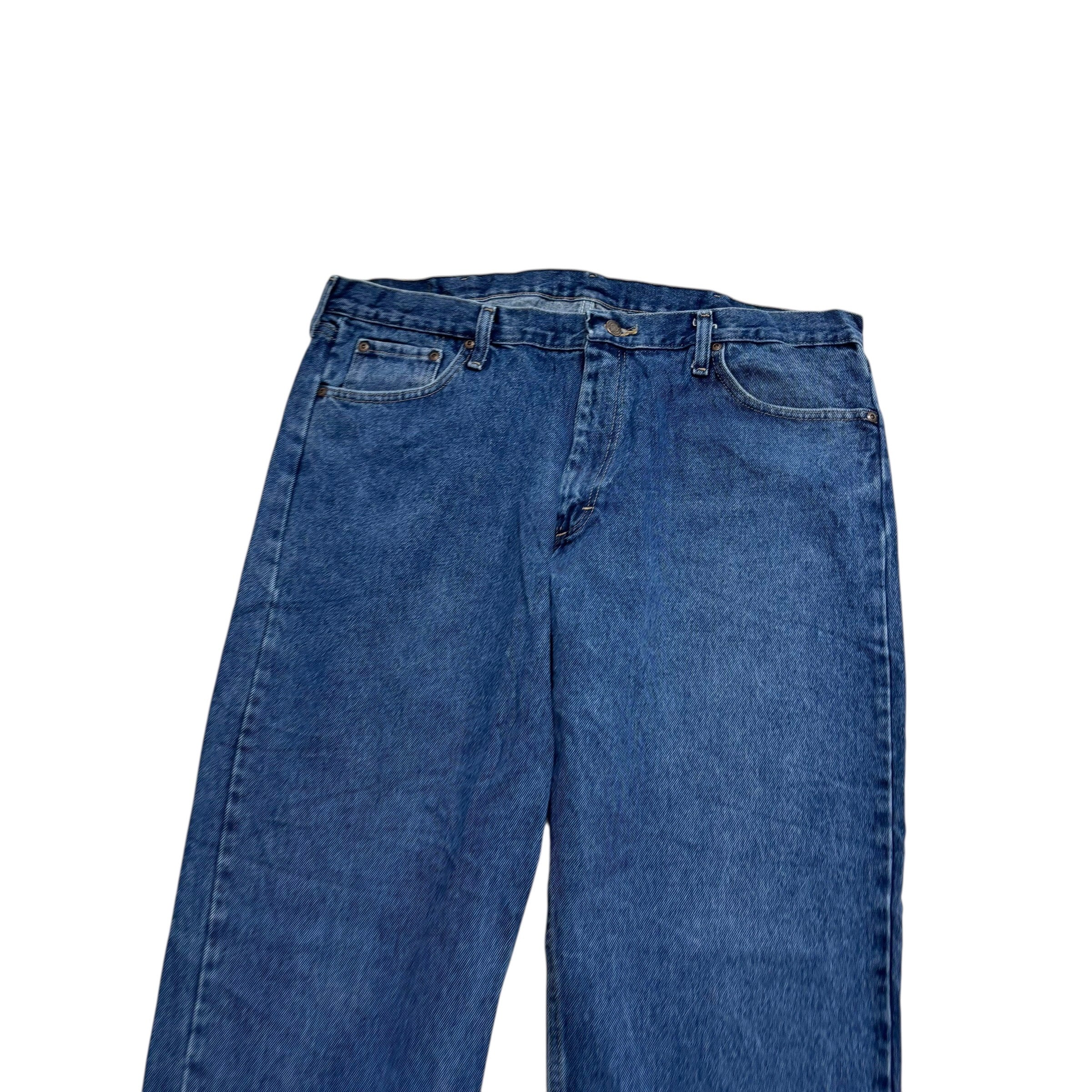 Wrangler Jeans W40 L30 Mens Mid Blue Baggy Relaxed Straight Fit Denim (E)