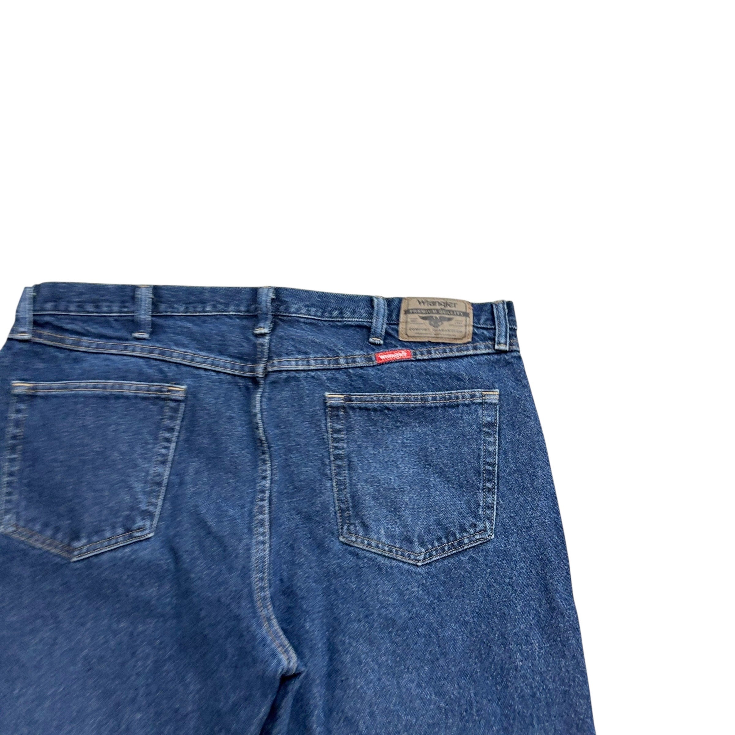 Wrangler Jeans W40 L30 Mens Dark Blue Regular Straight Fit Denim (E)