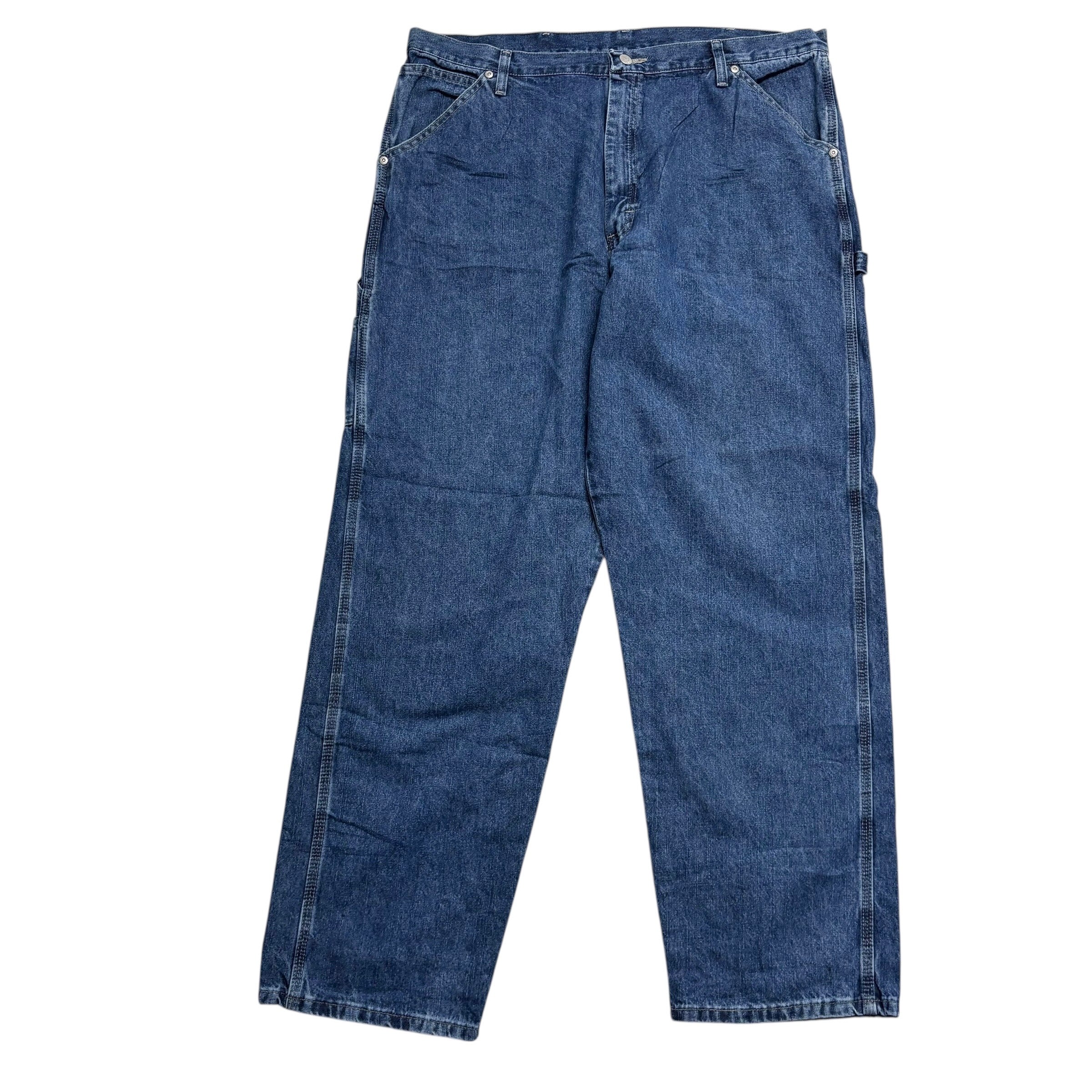 Wrangler Carpenter Jeans W40 L34 Mens Mid Blue Relaxed Straight Fit Denim