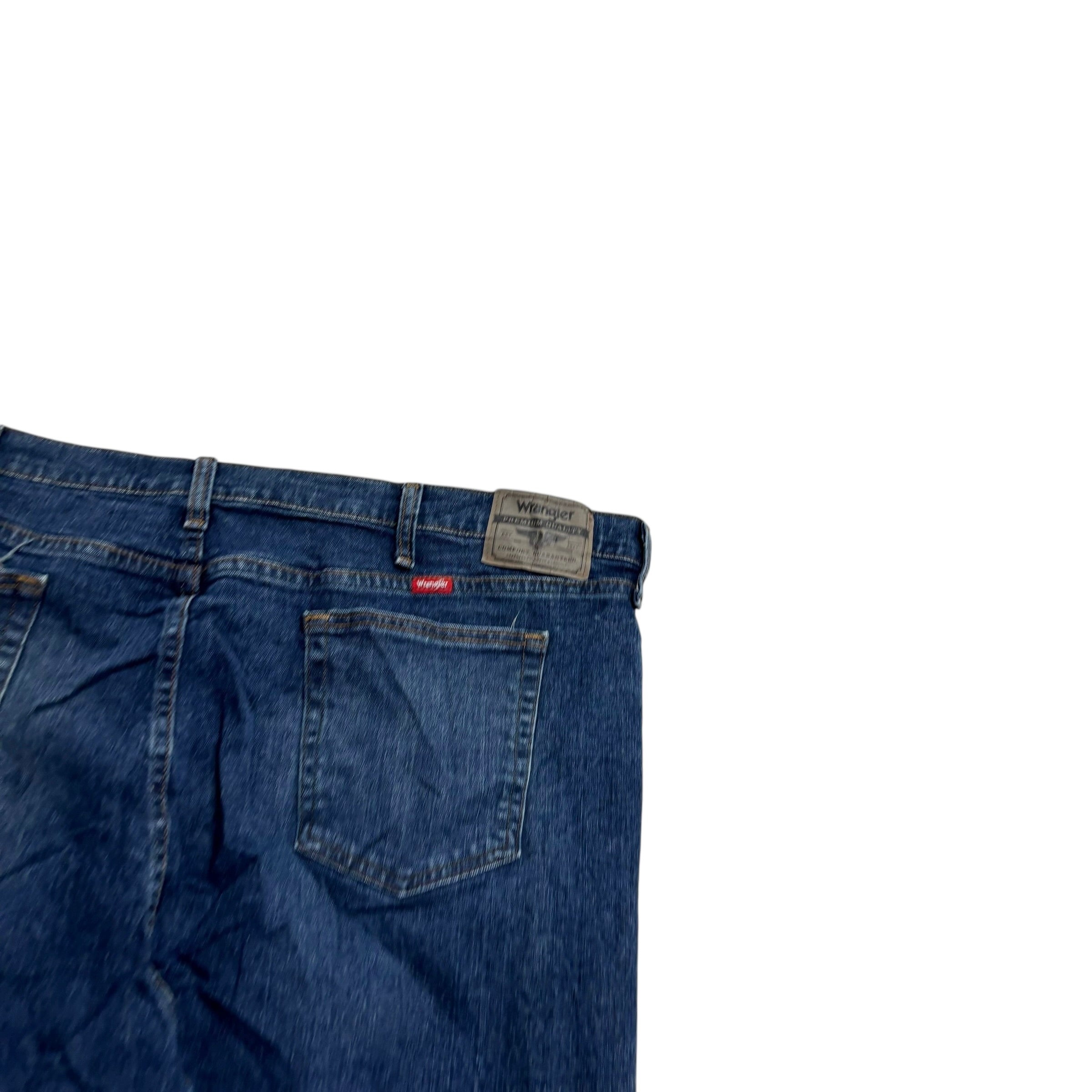 Wrangler Jeans W46 L30 Mens Dark Blue Relaxed Straight Fit Stretch Denim (E)